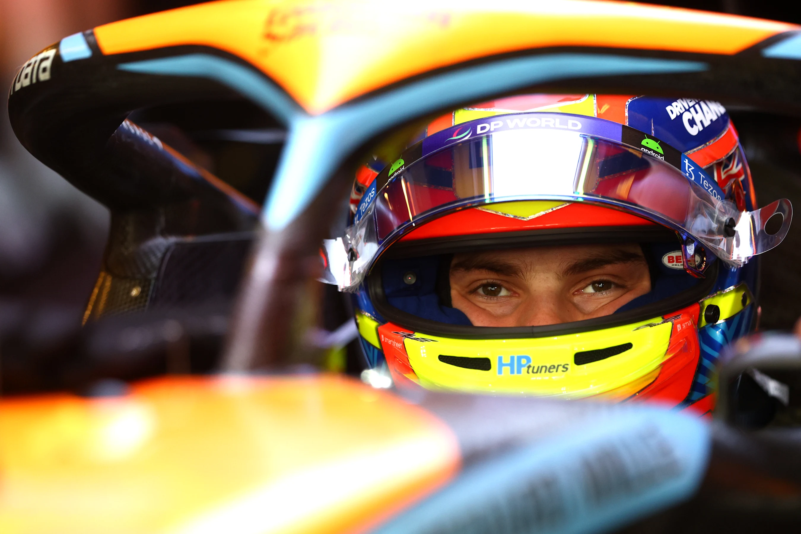 ABU DHABI, UNITED ARAB EMIRATES - NOVEMBER 24: Oscar Piastri of Australia and McLaren prepares to