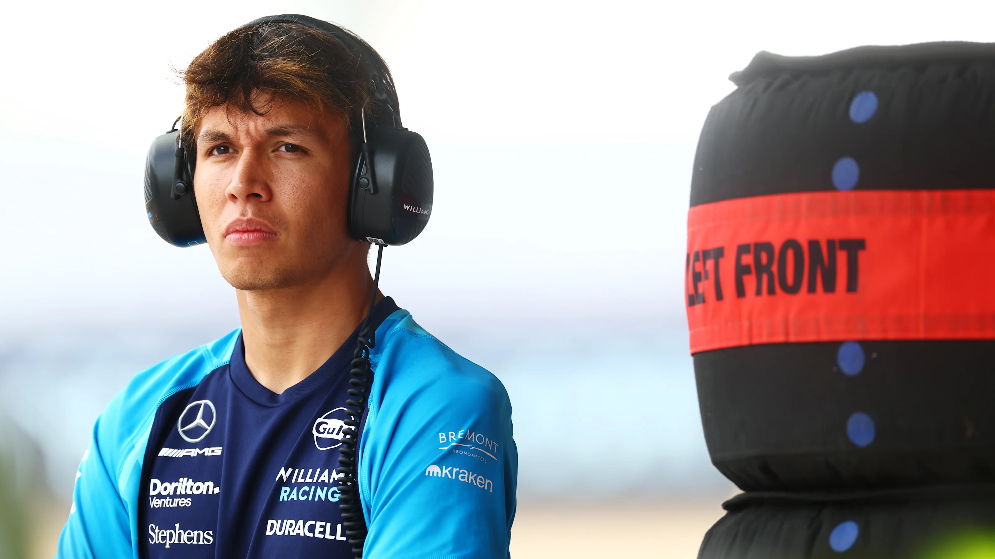 ABU DHABI, UNITED ARAB EMIRATES - NOVEMBER 24: Alexander Albon of Thailand and Williams looks on in