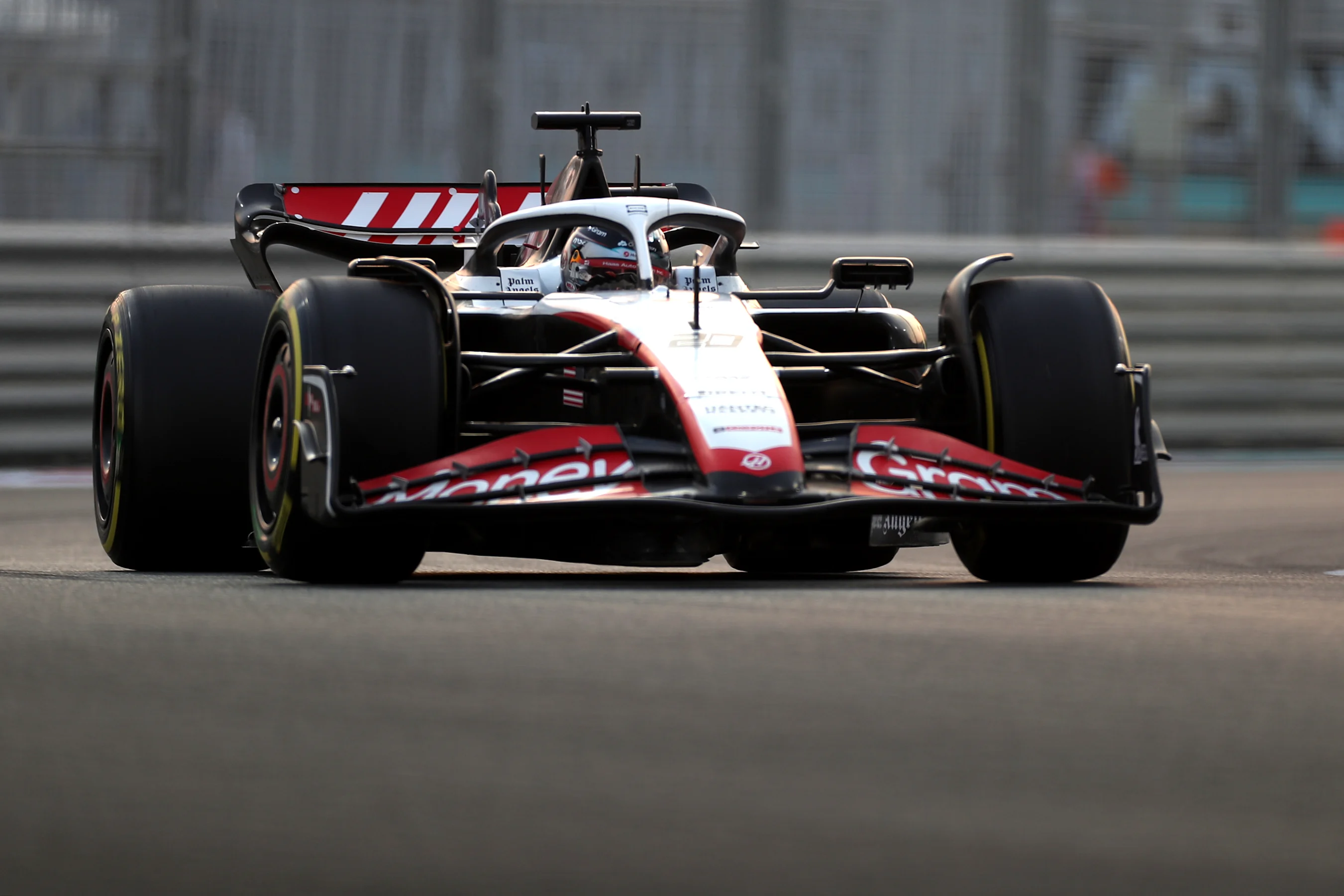 ABU DHABI, UNITED ARAB EMIRATES - NOVEMBER 24: Kevin Magnussen of Denmark driving the (20) Haas F1