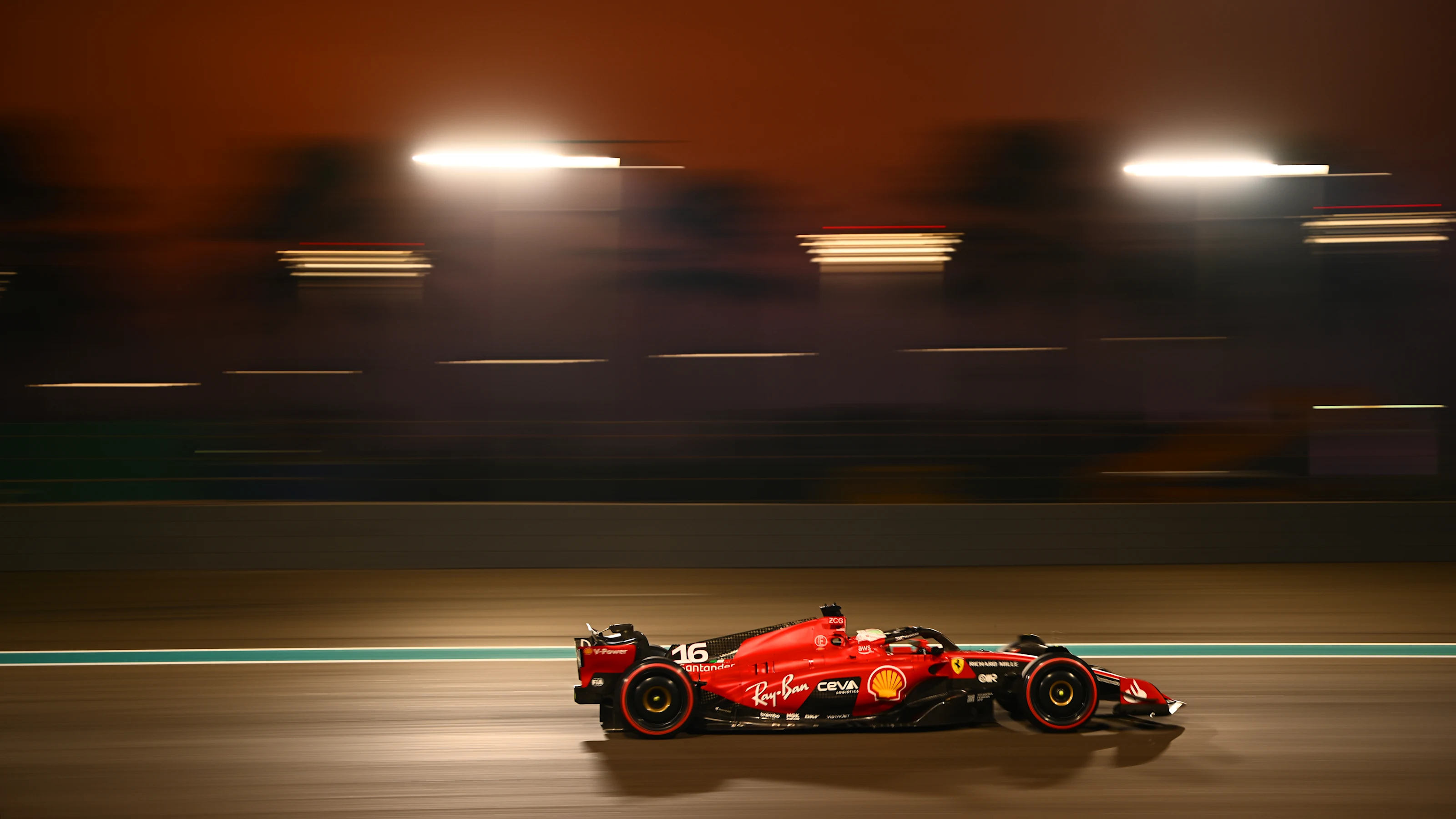 ABU DHABI, UNITED ARAB EMIRATES - NOVEMBER 24: Charles Leclerc of Monaco driving the (16) Ferrari