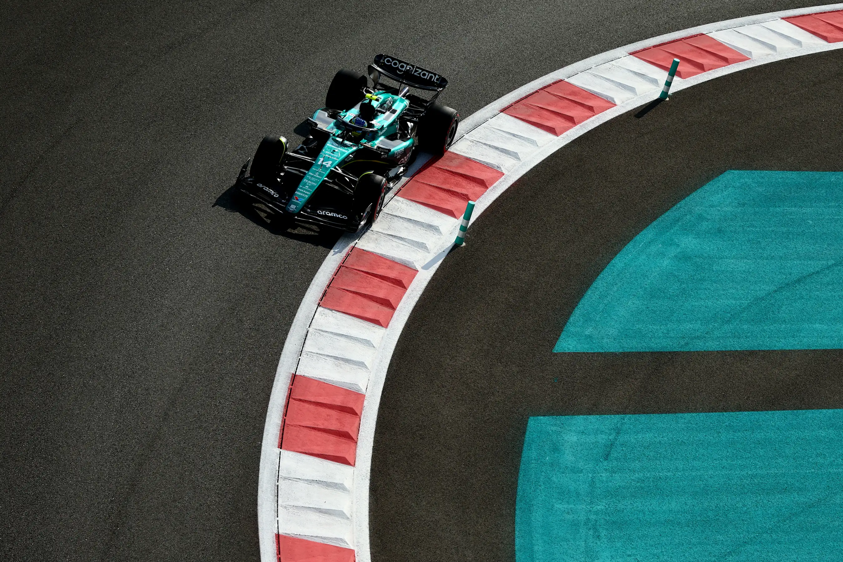 ABU DHABI, UNITED ARAB EMIRATES - NOVEMBER 25: Fernando Alonso of Spain driving the (14) Aston