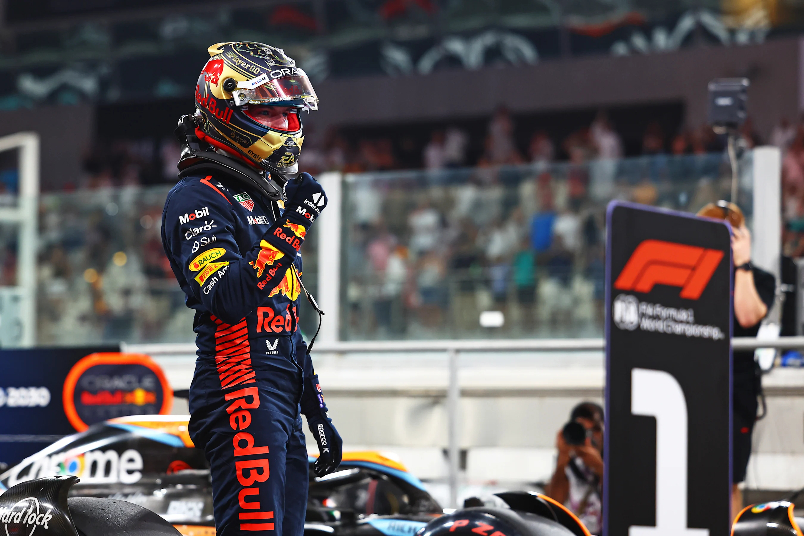ABU DHABI, UNITED ARAB EMIRATES - NOVEMBER 25: Pole position qualifier Max Verstappen of the