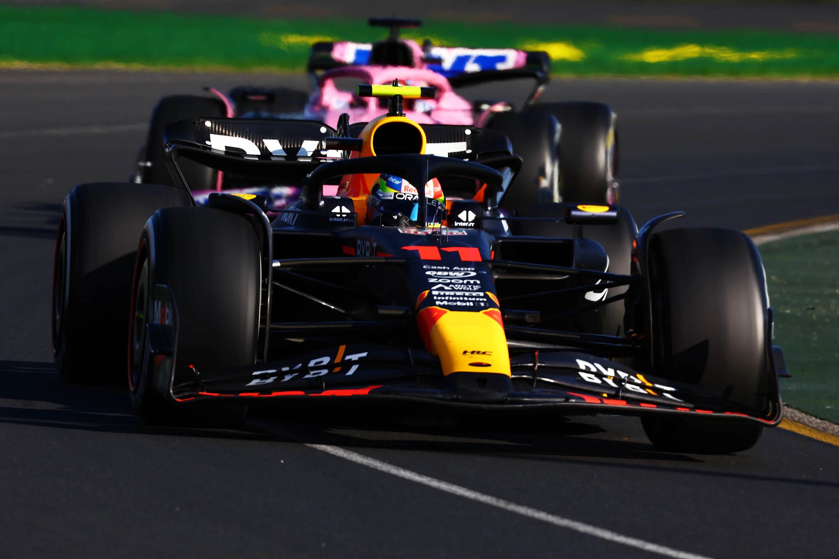 MELBOURNE, AUSTRALIA - APRIL 02: Sergio Perez of Mexico driving the (11) Oracle Red Bull Racing
