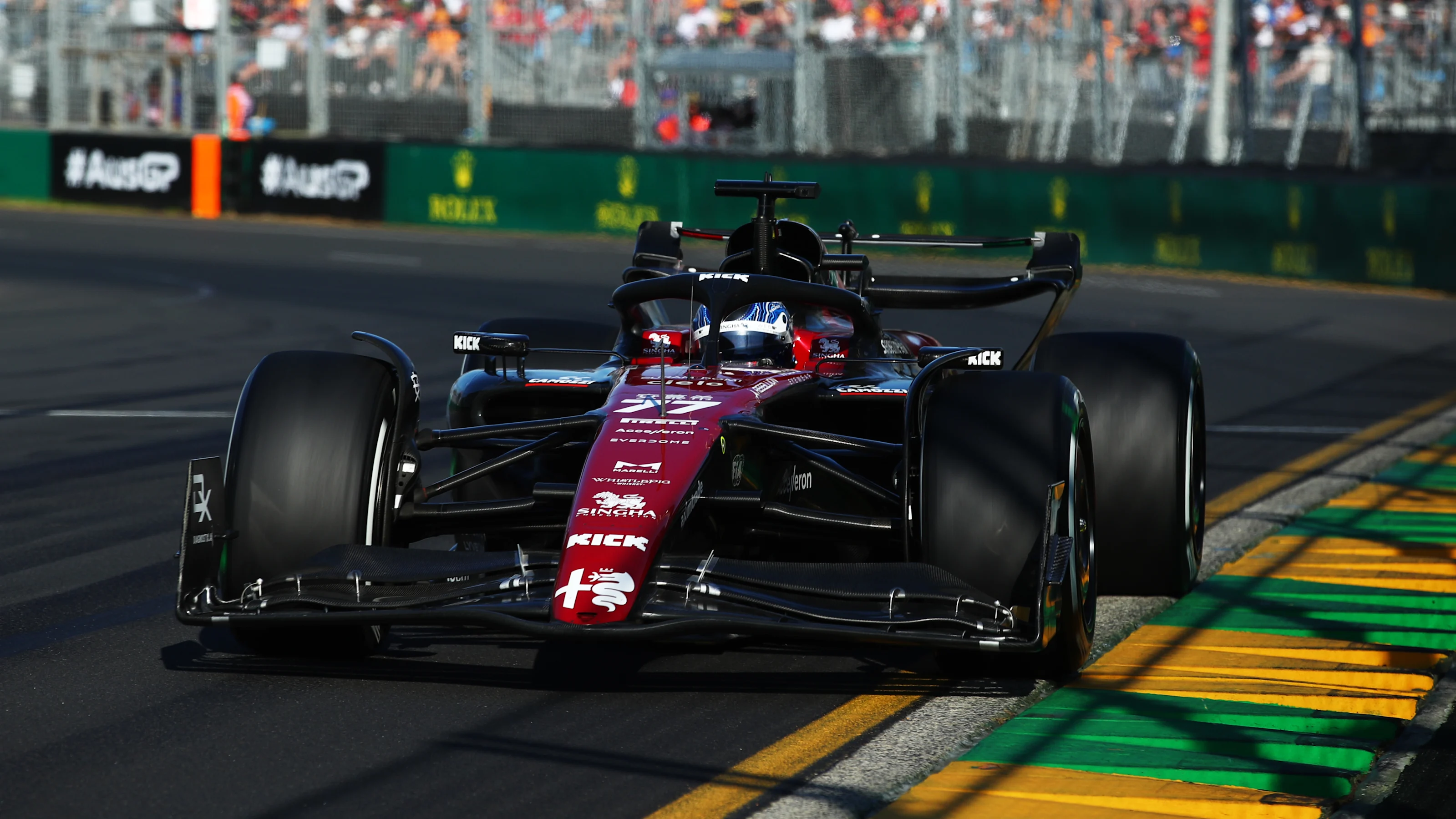 MELBOURNE, AUSTRALIA - APRIL 02: Valtteri Bottas of Finland driving the (77) Alfa Romeo F1 C43
