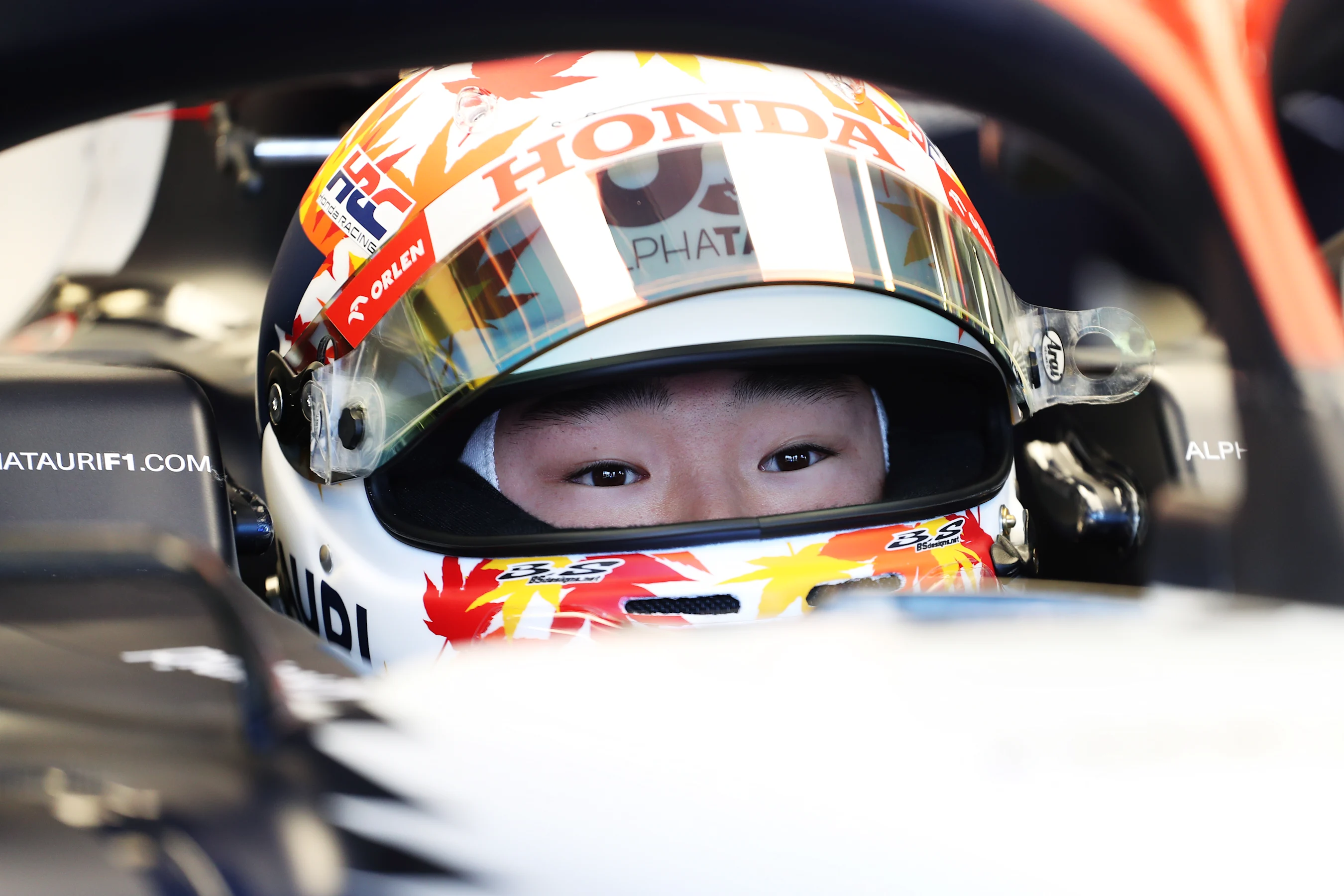 MELBOURNE, AUSTRALIA - MARCH 31: Yuki Tsunoda of Japan and Scuderia AlphaTauri prepares to drive in