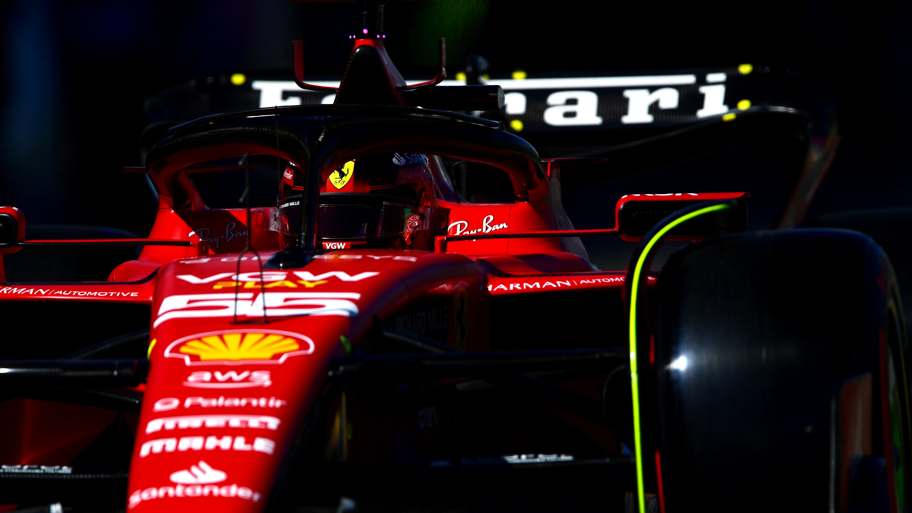 MELBOURNE, AUSTRALIA - MARCH 31: Carlos Sainz of Spain driving (55) the Ferrari SF-23 in the