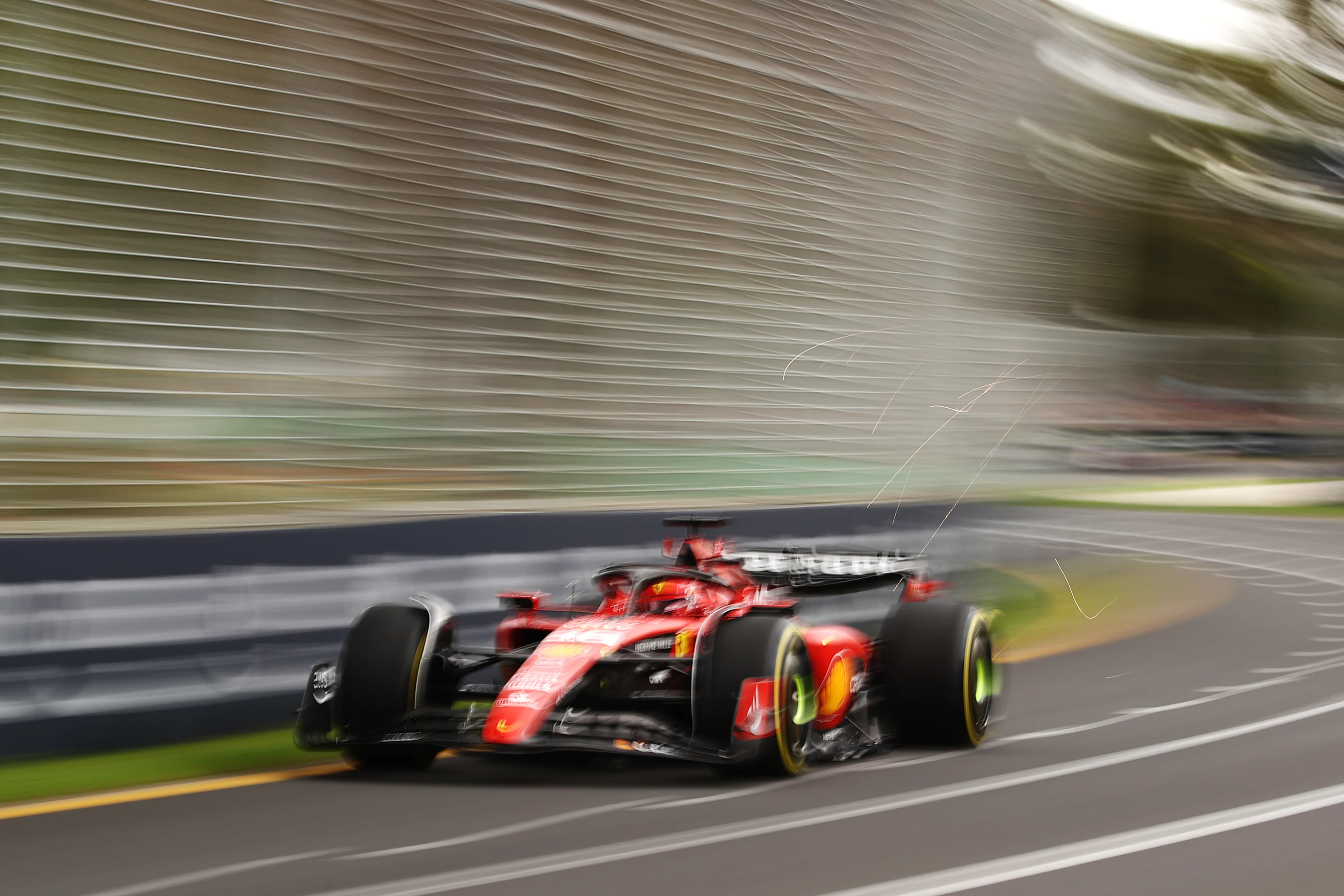 MELBOURNE, AUSTRALIA - MARCH 31: Charles Leclerc of Monaco driving the (16) Ferrari SF-23 on track