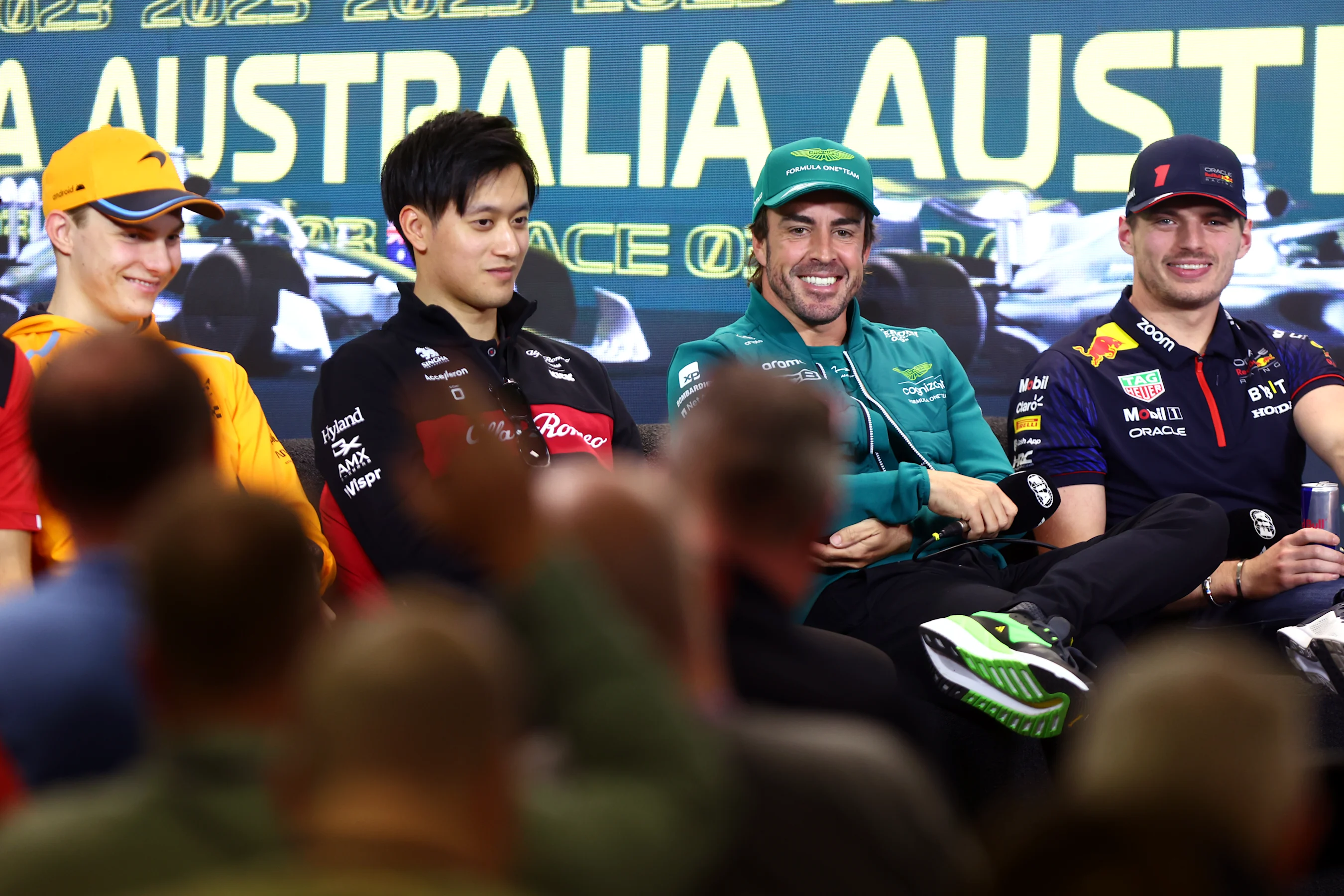 MELBOURNE, AUSTRALIA - MARCH 30: Fernando Alonso of Spain and Aston Martin F1 Team looks on in the