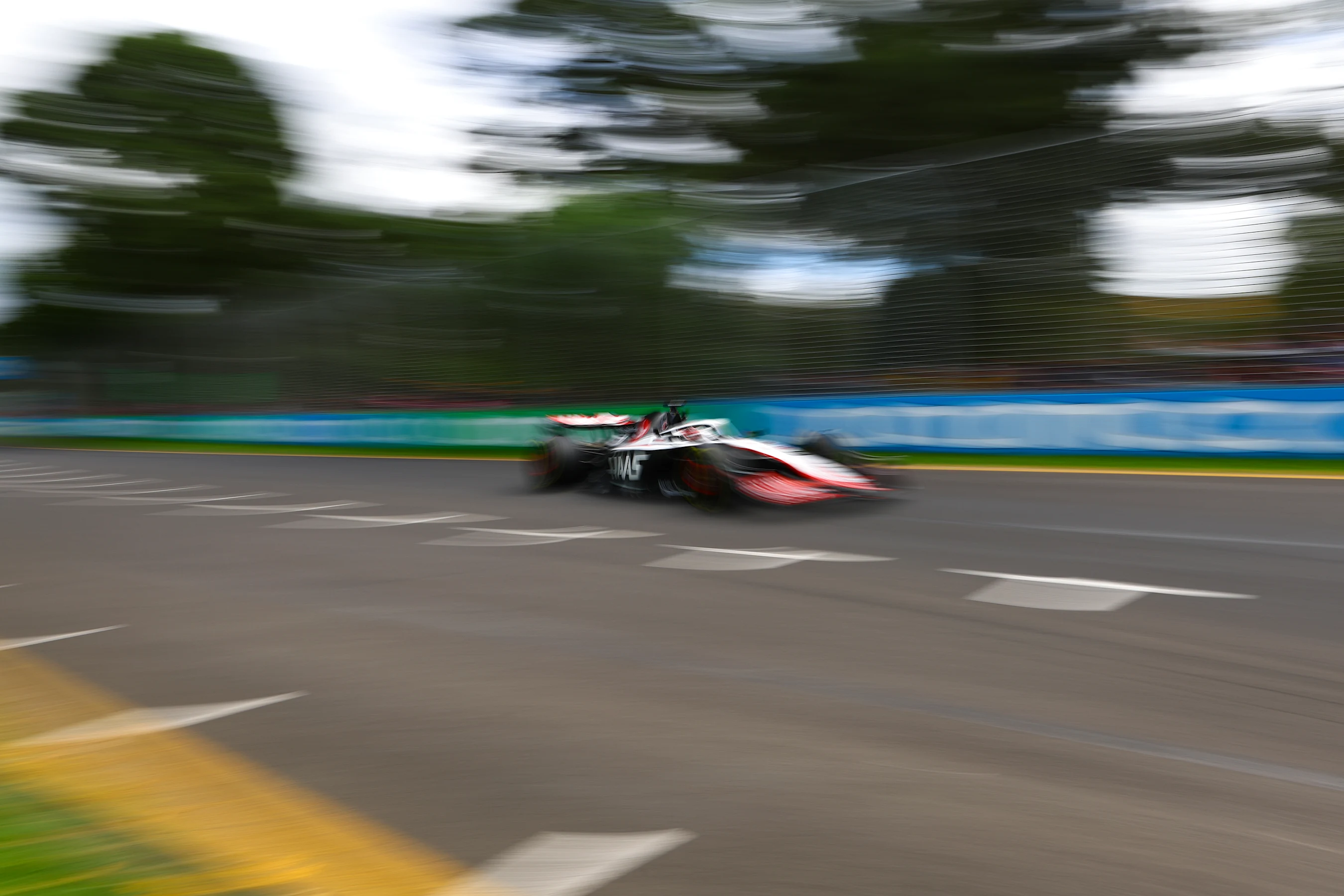 MELBOURNE, AUSTRALIA - APRIL 01: Kevin Magnussen of Denmark driving the (20) Haas F1 VF-23 Ferrari