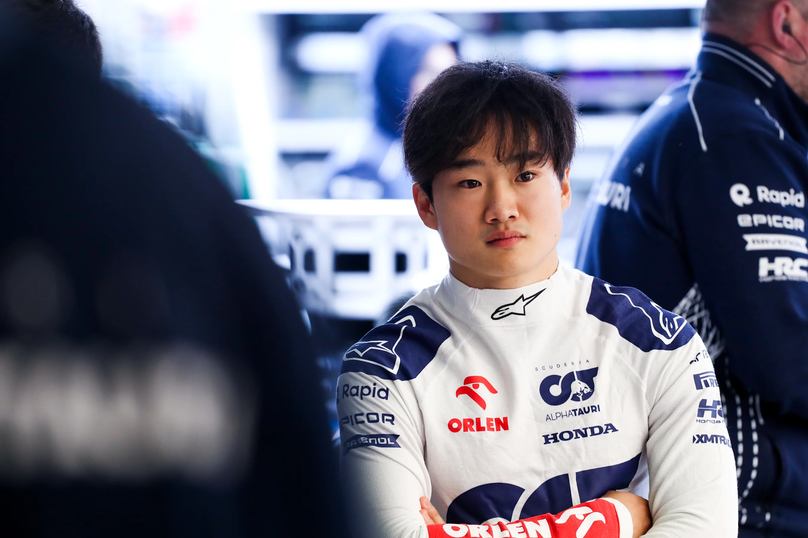 MELBOURNE, AUSTRALIA - APRIL 01: Yuki Tsunoda of Scuderia AlphaTauri and Japan during qualifying