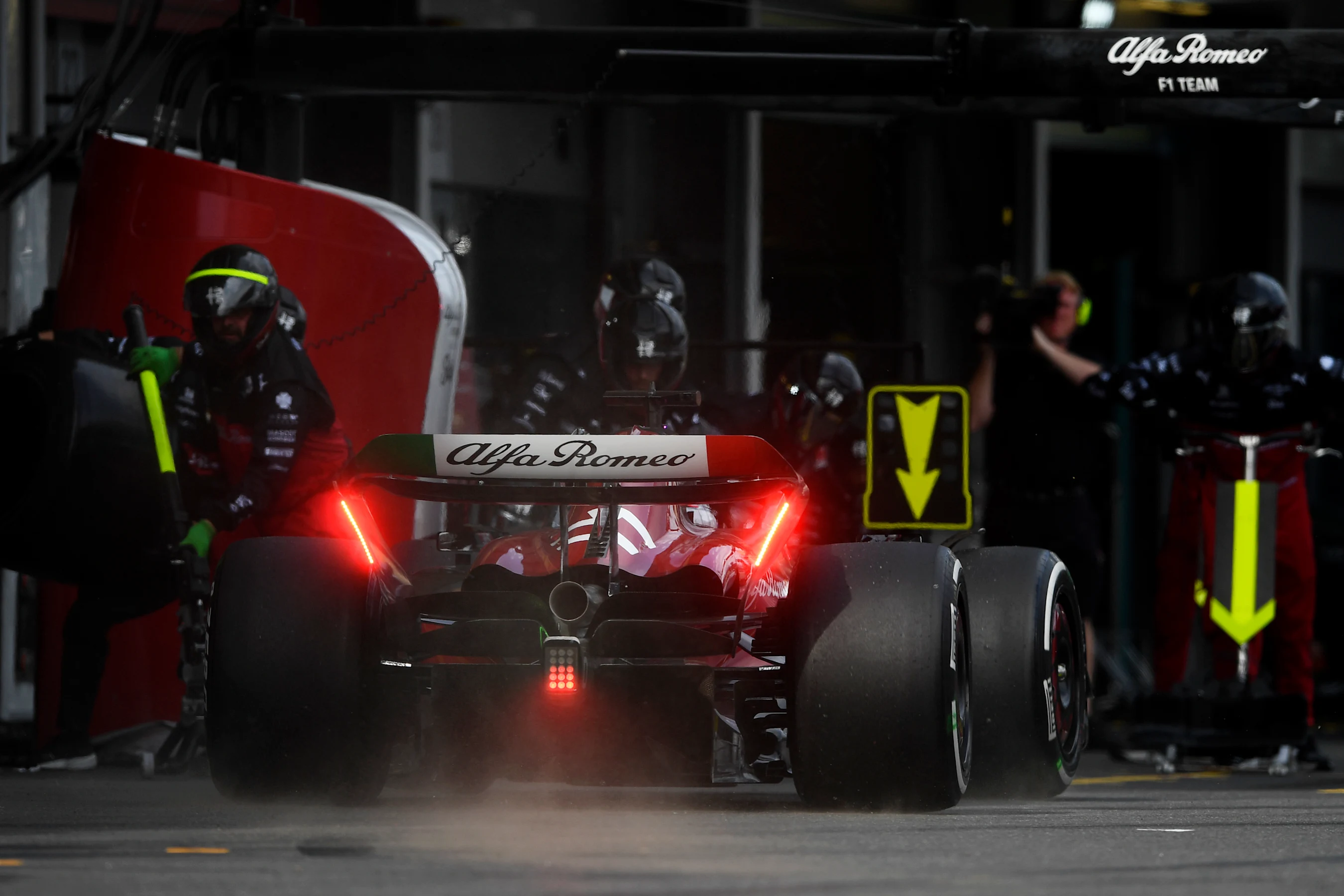 BAKU, AZERBAIJAN - APRIL 30: Valtteri Bottas of Finland driving the (77) Alfa Romeo F1 C43 Ferrari