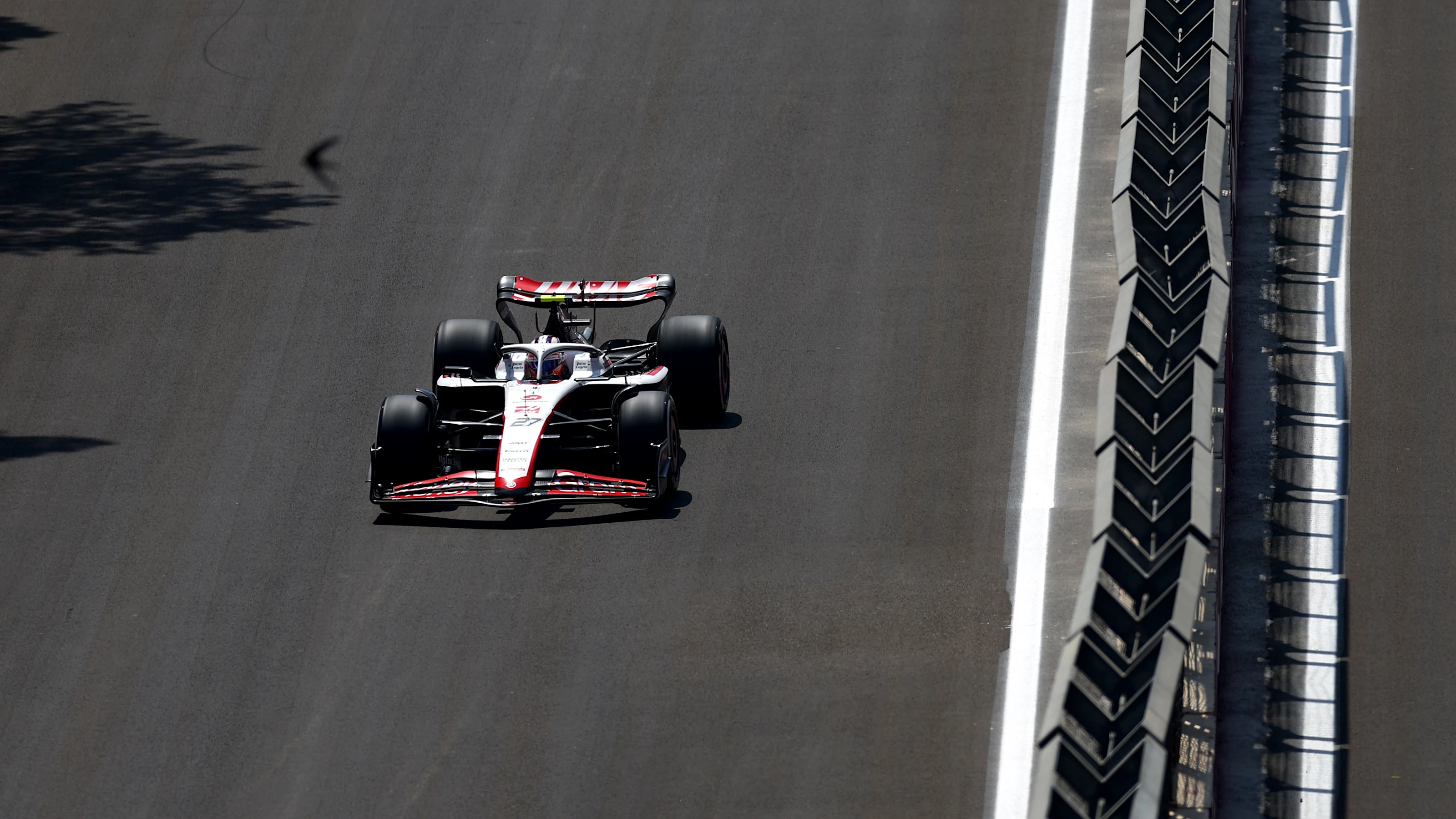 BAKU, AZERBAIJAN - APRIL 28: Nico Hulkenberg of Germany driving the (27) Haas F1 VF-23 Ferrari on