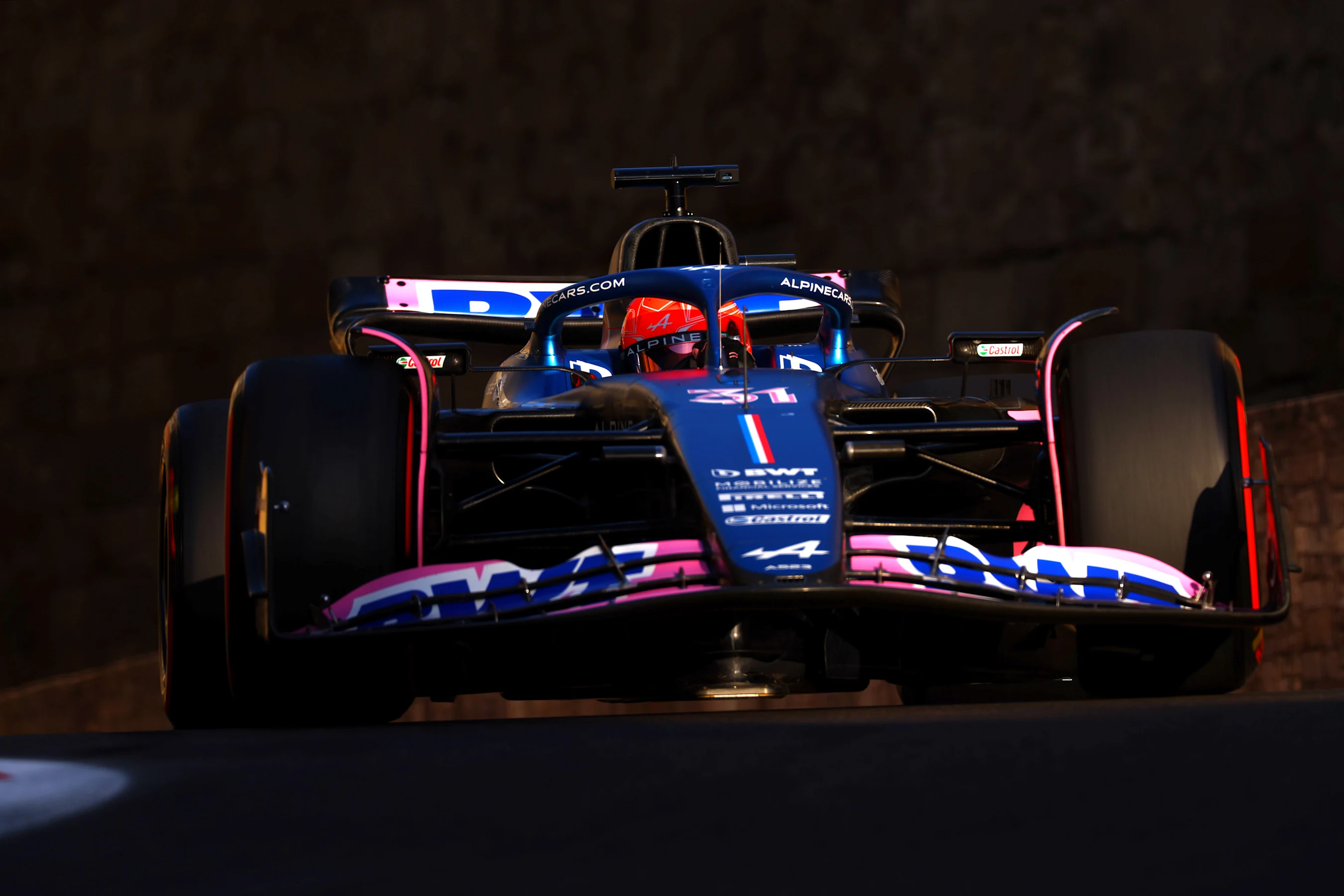 BAKU, AZERBAIJAN - APRIL 28: Esteban Ocon of France driving the (31) Alpine F1 A523 Renault on