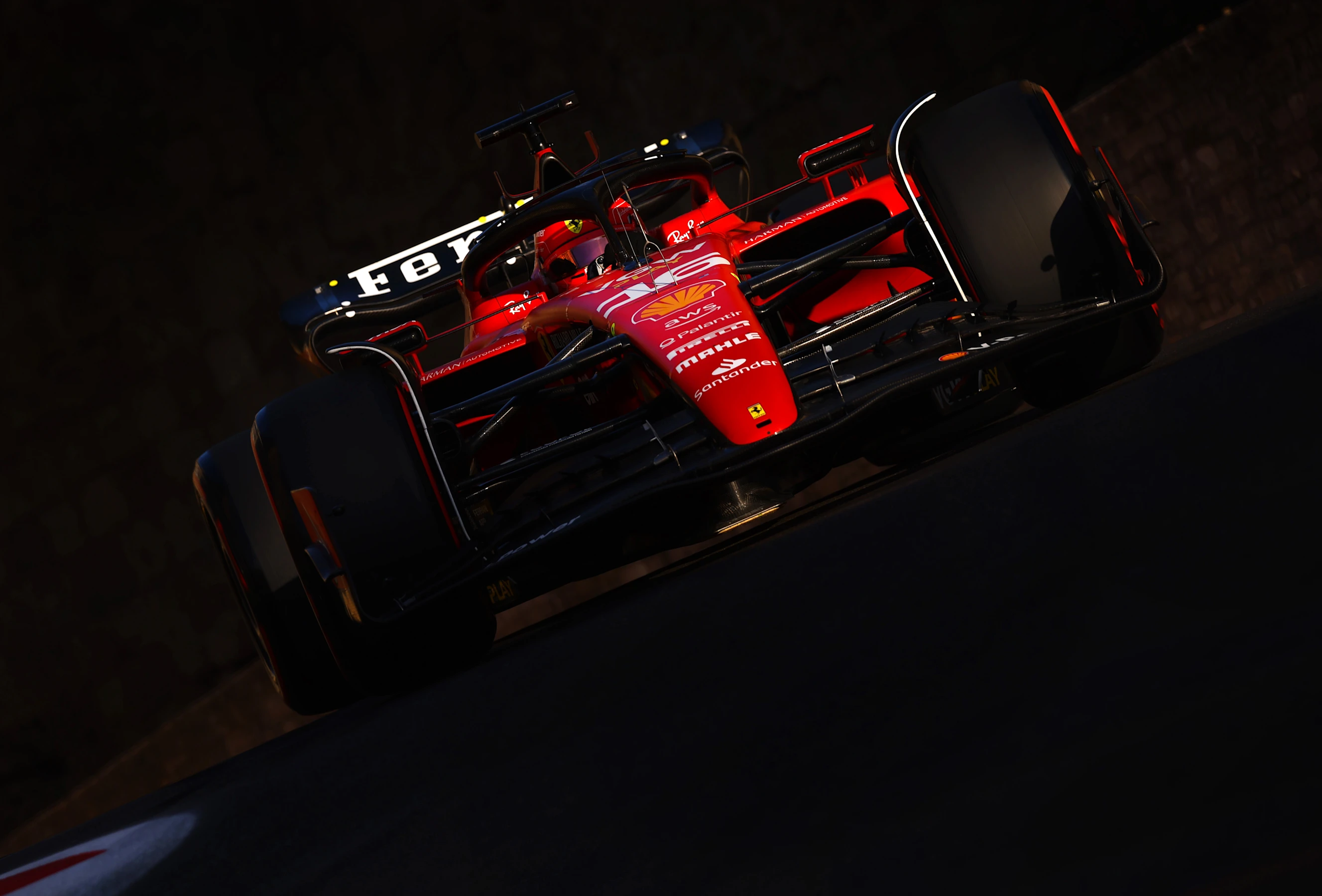BAKU, AZERBAIJAN - APRIL 28: Charles Leclerc of Monaco driving the (16) Ferrari SF-23 on track