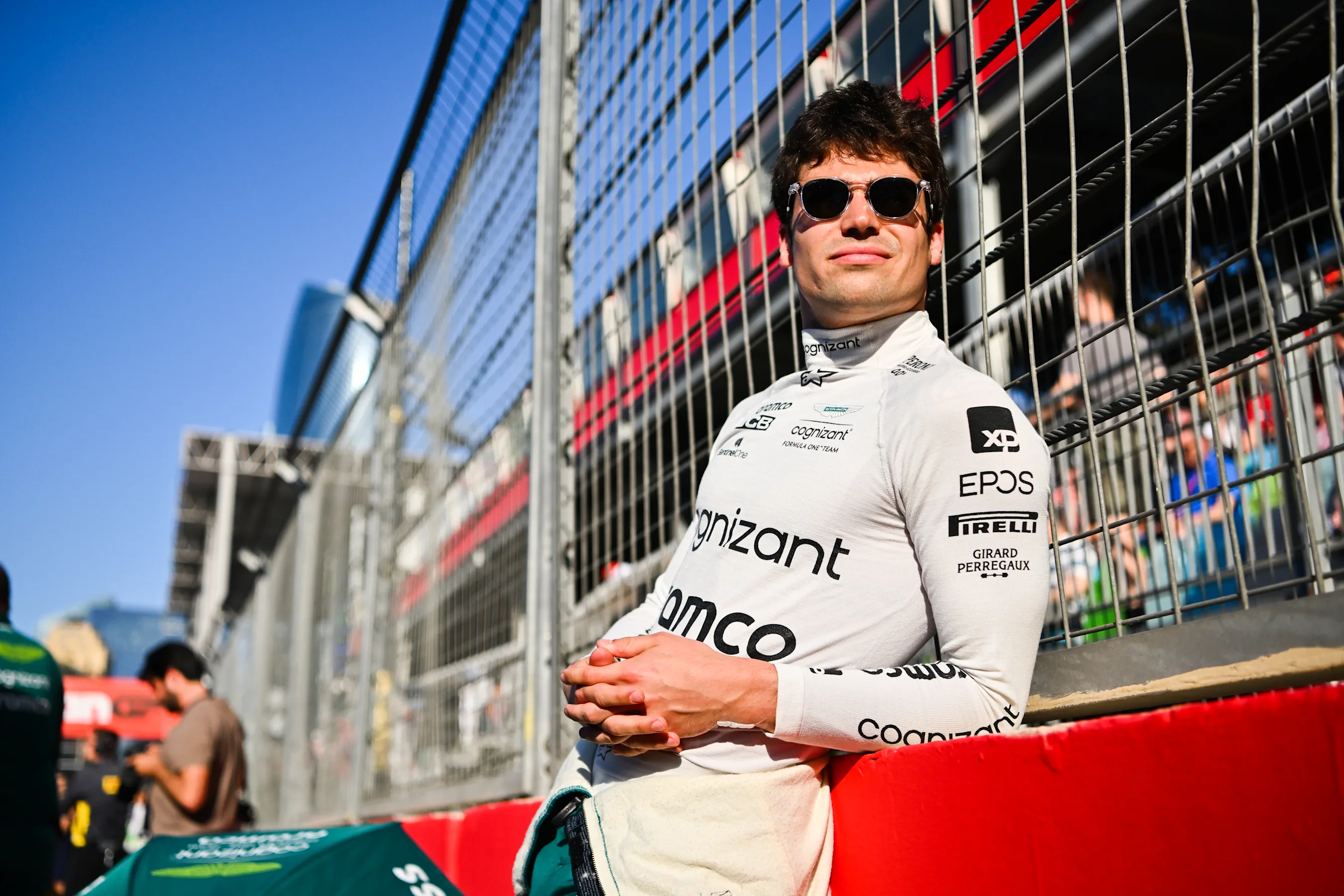 BAKU, AZERBAIJAN - APRIL 29: Lance Stroll of Canada and Aston Martin F1 Team prepares to drive on