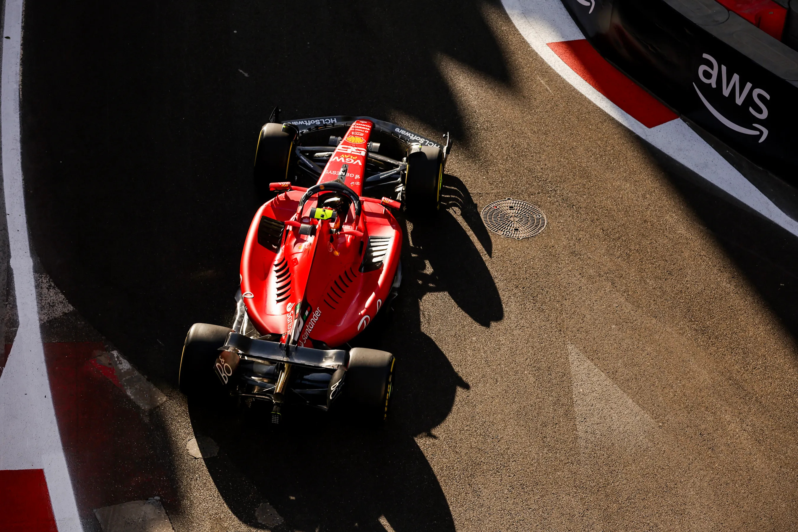 BAKU, AZERBAIJAN - APRIL 29: Carlos Sainz of Spain driving (55) the Ferrari SF-23 on track during