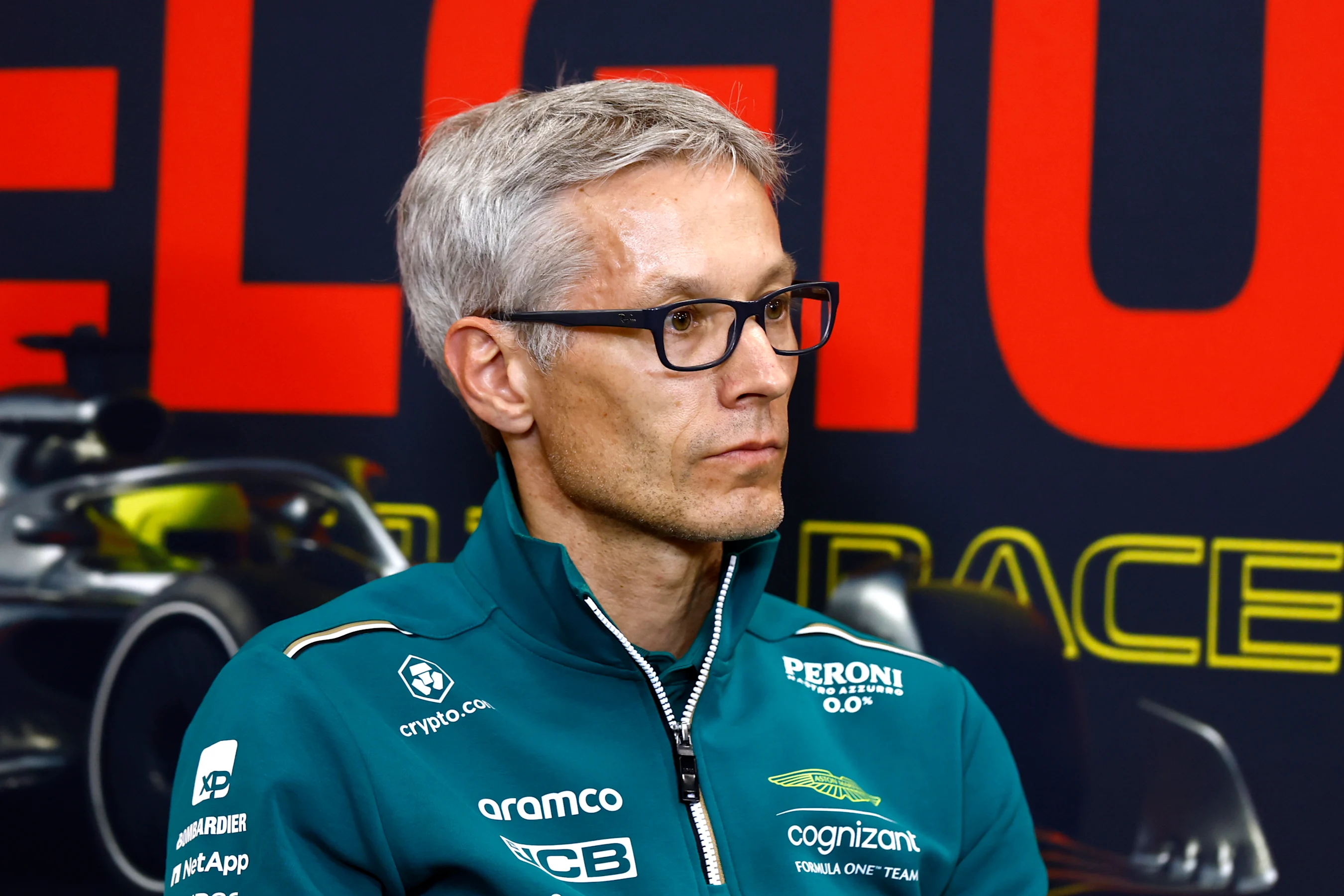 SPA, BELGIUM - JULY 28: Mike Krack, Team Principal of the Aston Martin F1 Team attends the Team