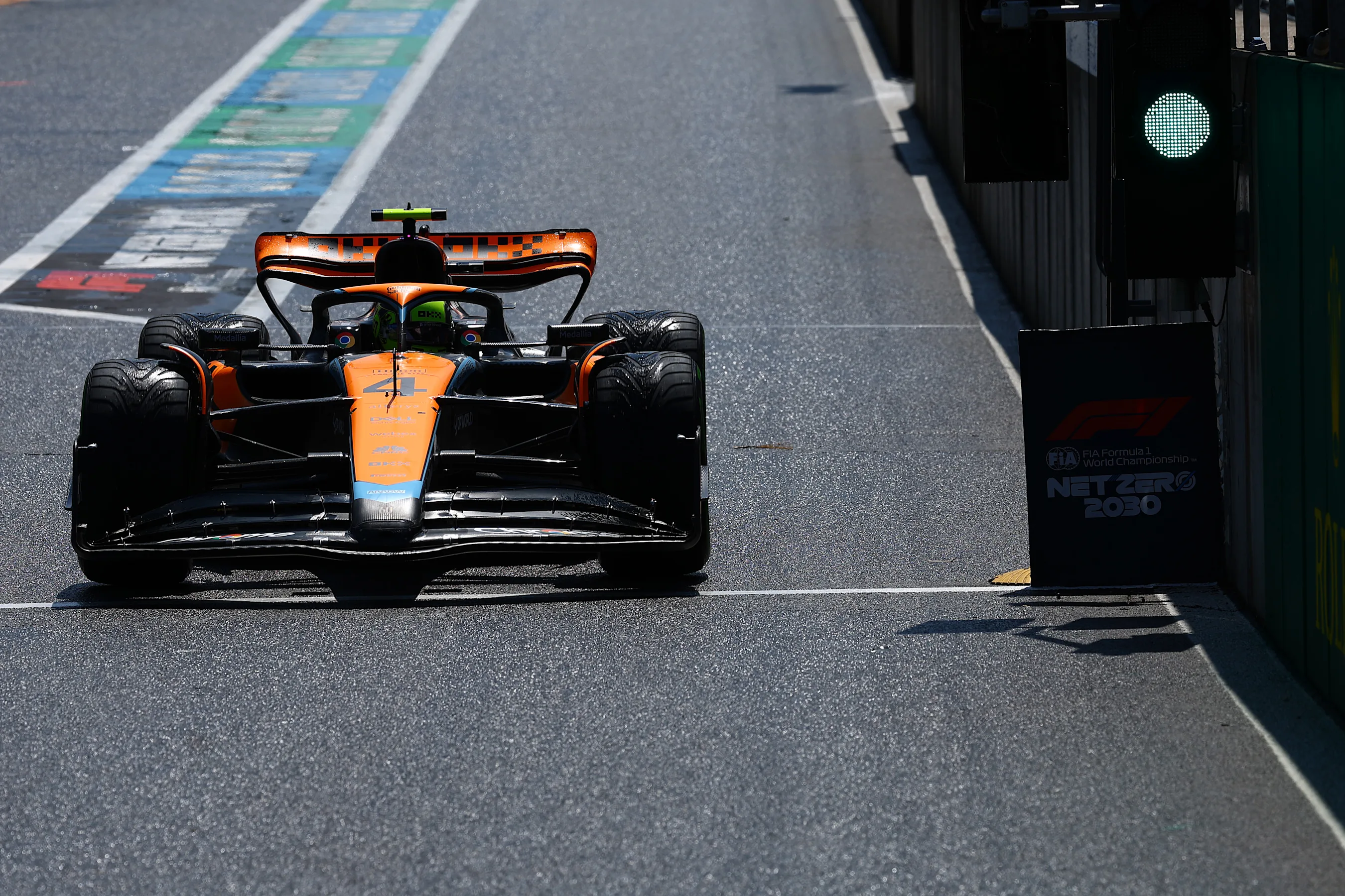 SPA, BELGIUM - JULY 29: Lando Norris of Great Britain driving the (4) McLaren MCL60 Mercedes in the