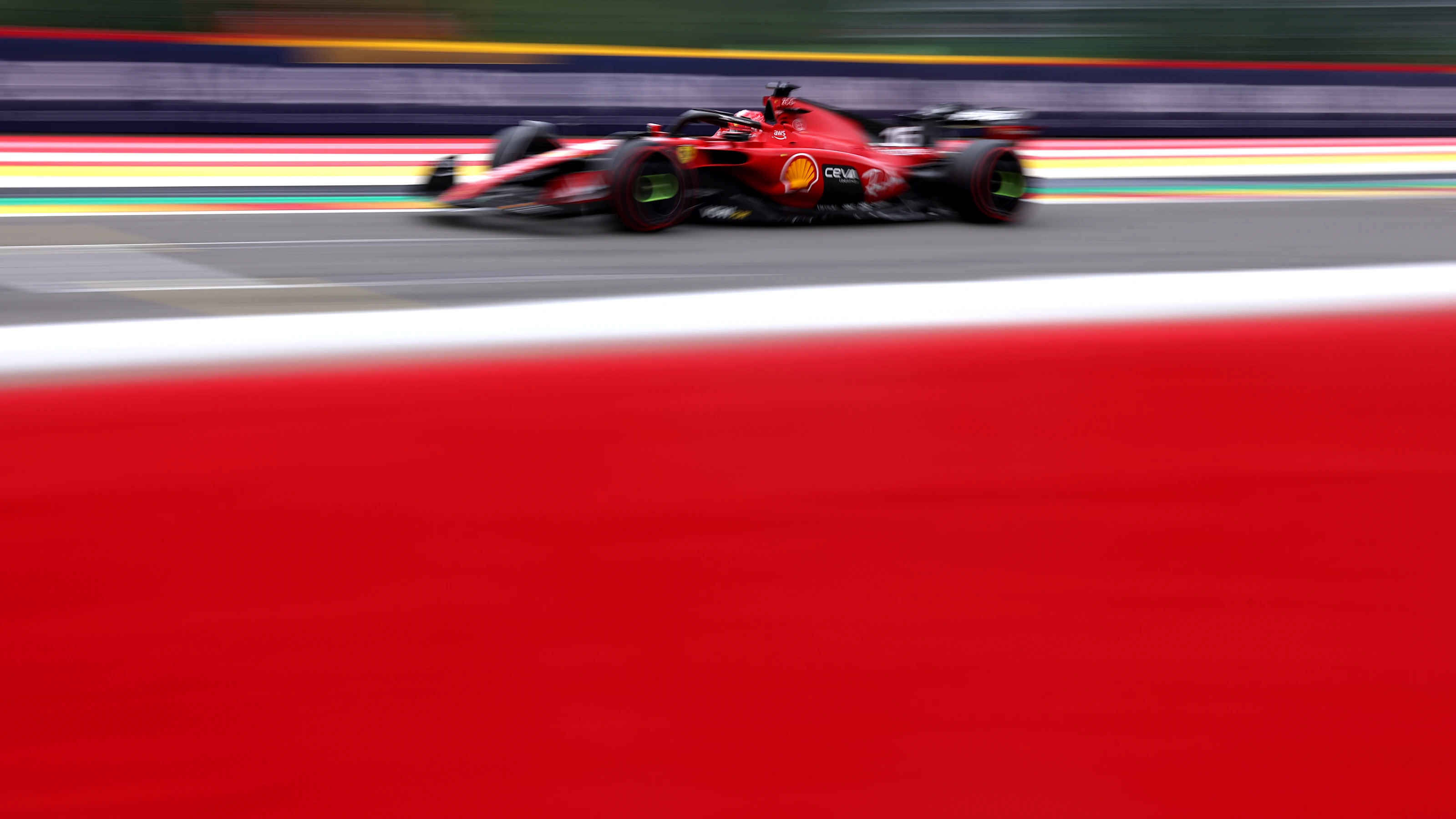 SPA, BELGIUM - JULY 29: Charles Leclerc of Monaco driving the (16) Ferrari SF-23 on track during