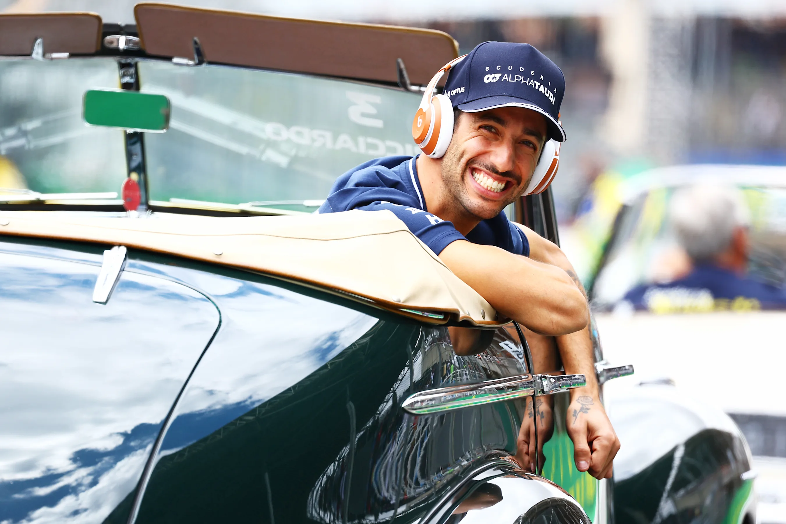 SAO PAULO, BRAZIL - NOVEMBER 05: Daniel Ricciardo of Australia and Scuderia AlphaTauri looks on