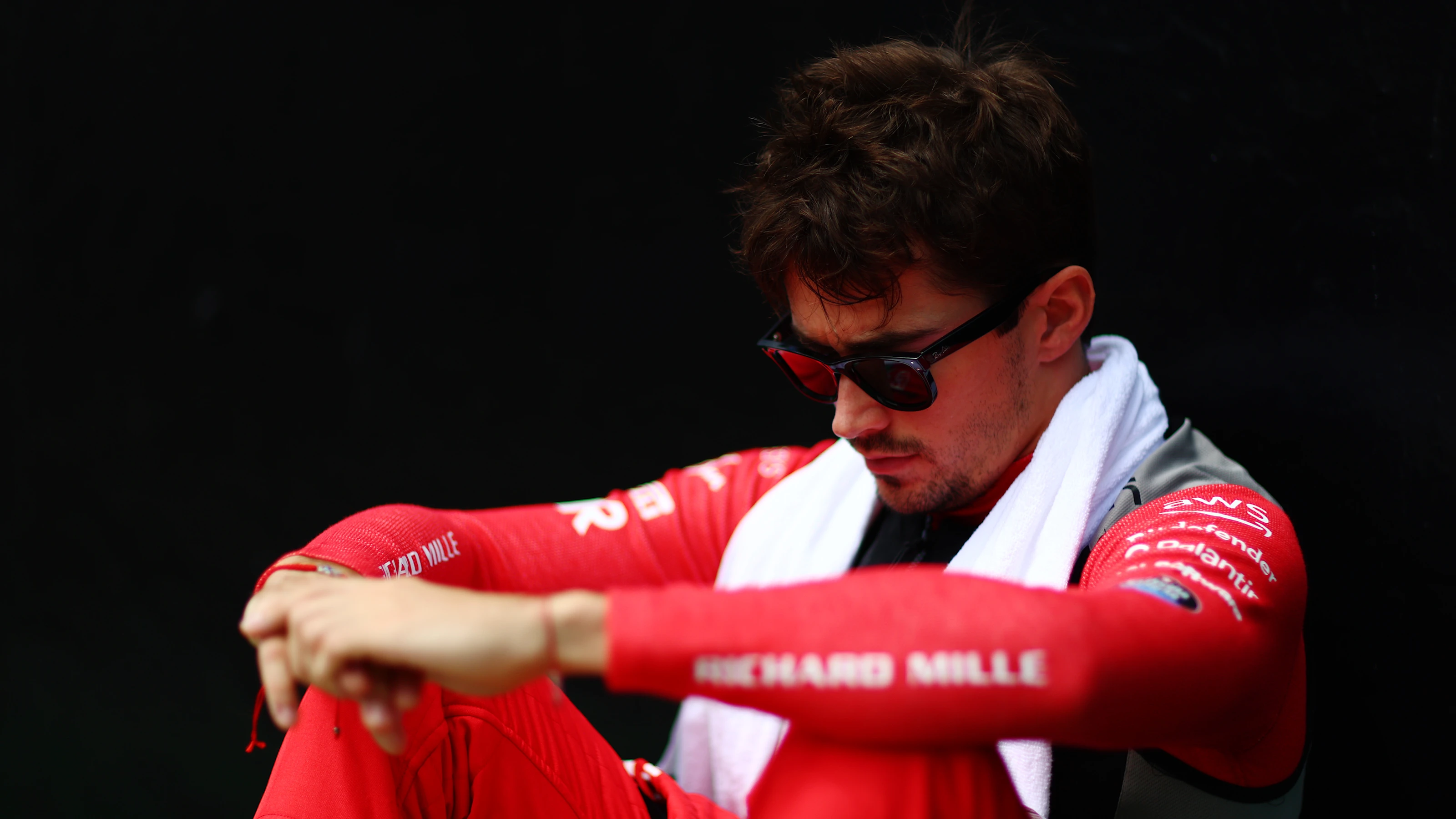 SAO PAULO, BRAZIL - NOVEMBER 05: Charles Leclerc of Monaco driving the (16) Ferrari SF-23 looks on
