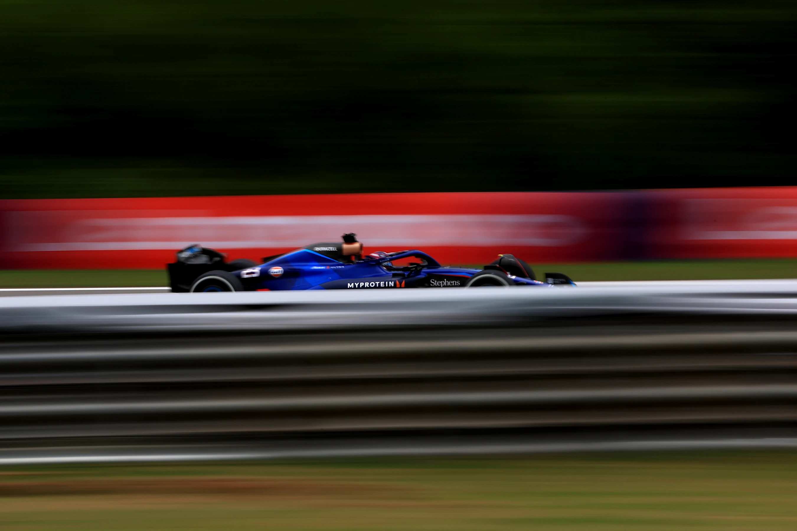 SAO PAULO, BRAZIL - NOVEMBER 03: Alexander Albon of Thailand driving the (23) Williams FW45