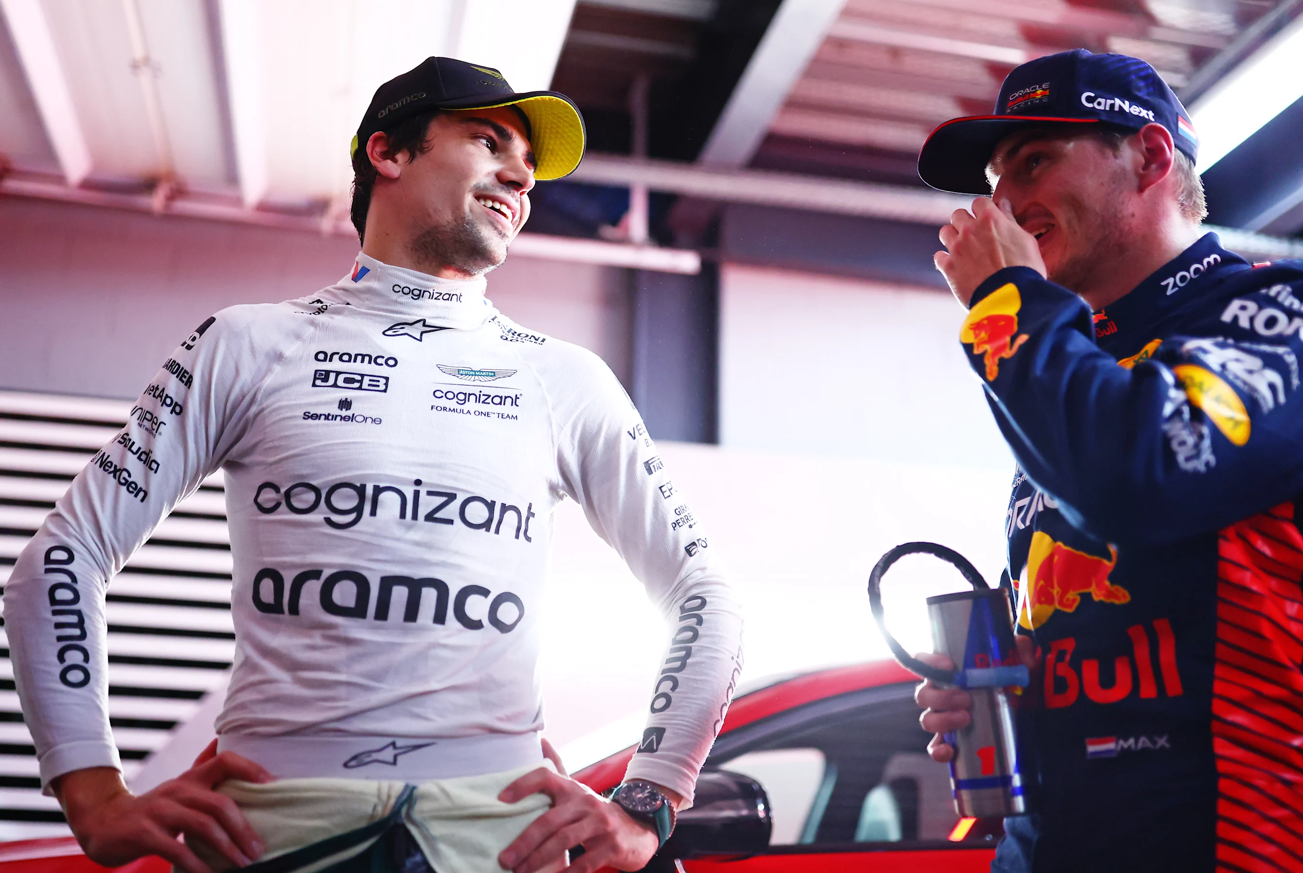 SAO PAULO, BRAZIL - NOVEMBER 03: Pole position qualifier Max Verstappen of the Netherlands and