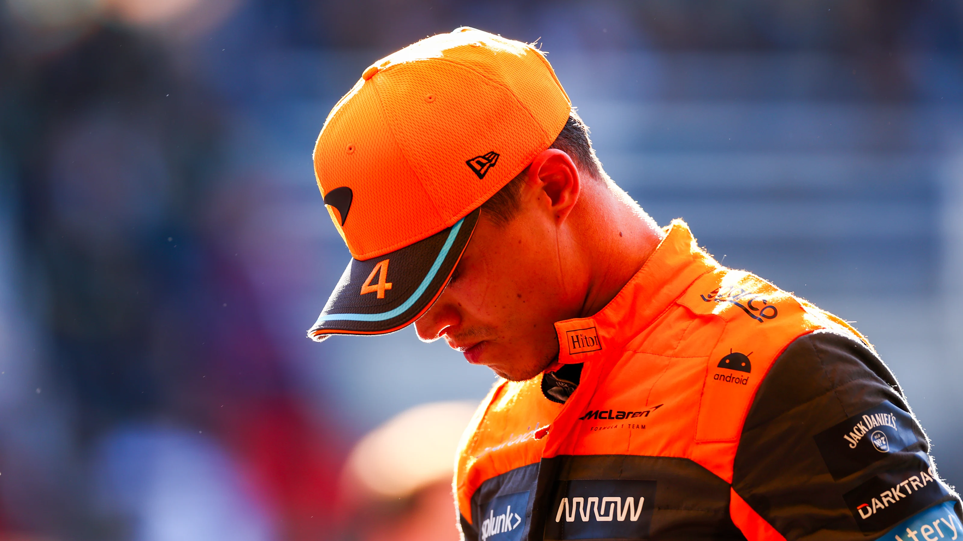 SAO PAULO, BRAZIL - NOVEMBER 04: Second placed Lando Norris of Great Britain and McLaren celebrates
