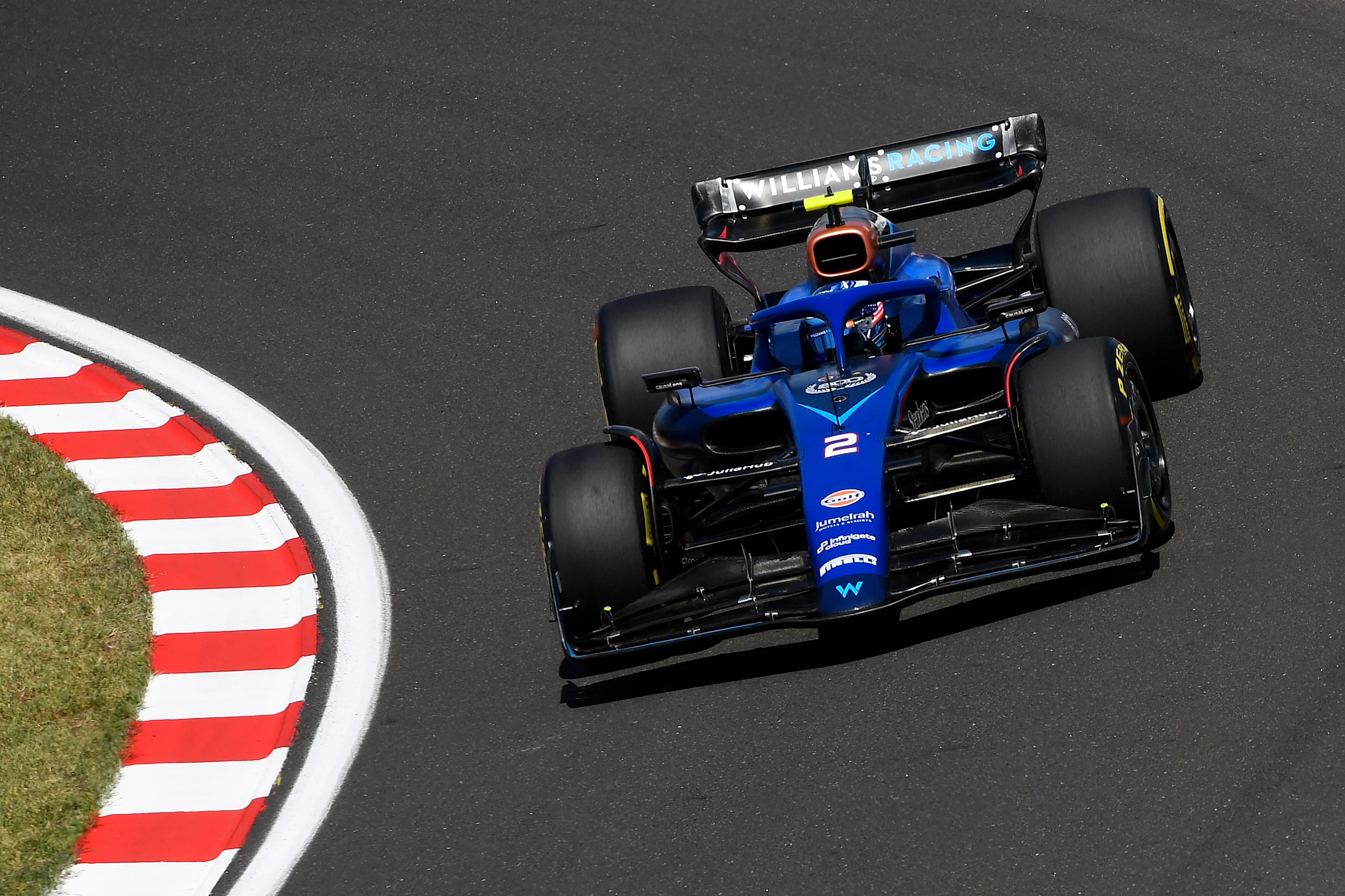 BUDAPEST, HUNGARY - JULY 23: Logan Sargeant of United States driving the (2) Williams FW45 Mercedes