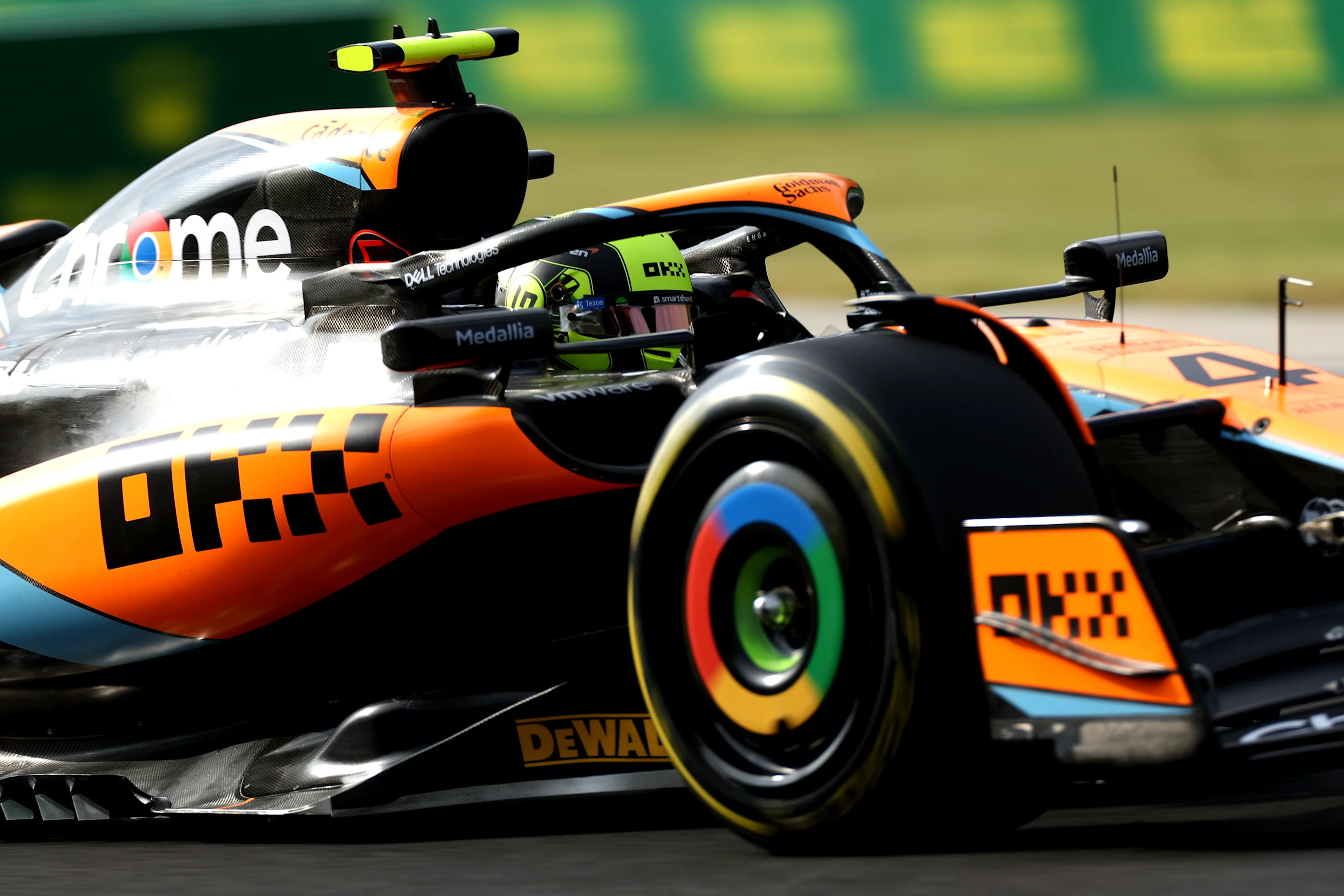 BUDAPEST, HUNGARY - JULY 21: Lando Norris of Great Britain driving the (4) McLaren MCL60 Mercedes