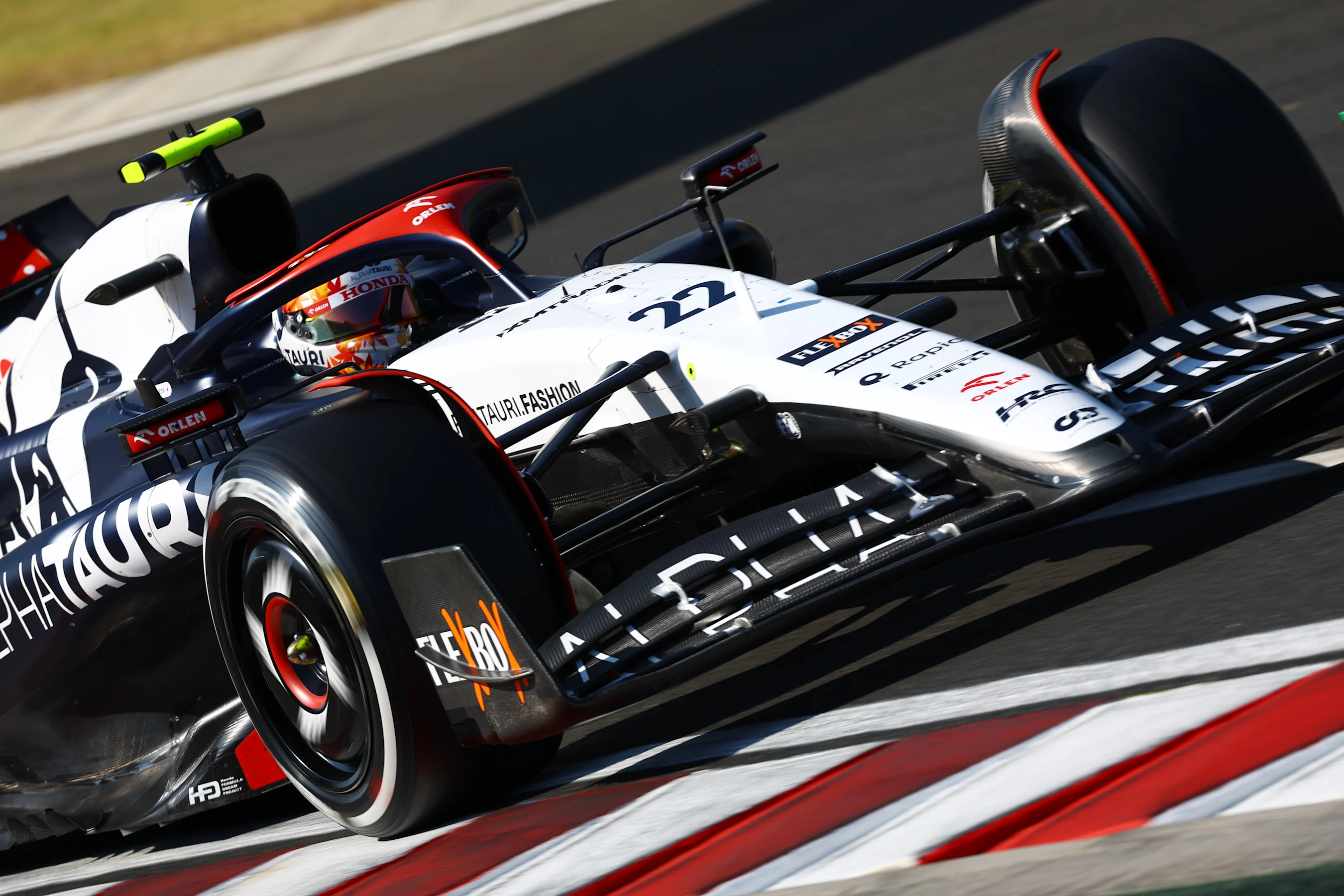 BUDAPEST, HUNGARY - JULY 22: Yuki Tsunoda of Japan driving the (22) Scuderia AlphaTauri AT04 on