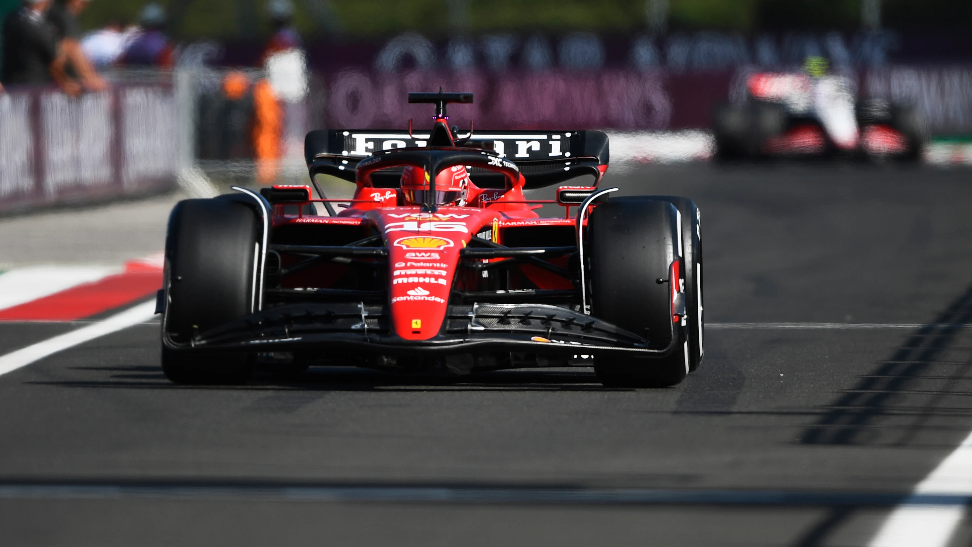 BUDAPEST, HUNGARY - JULY 22: Charles Leclerc of Monaco driving the (16) Ferrari SF-23 on track