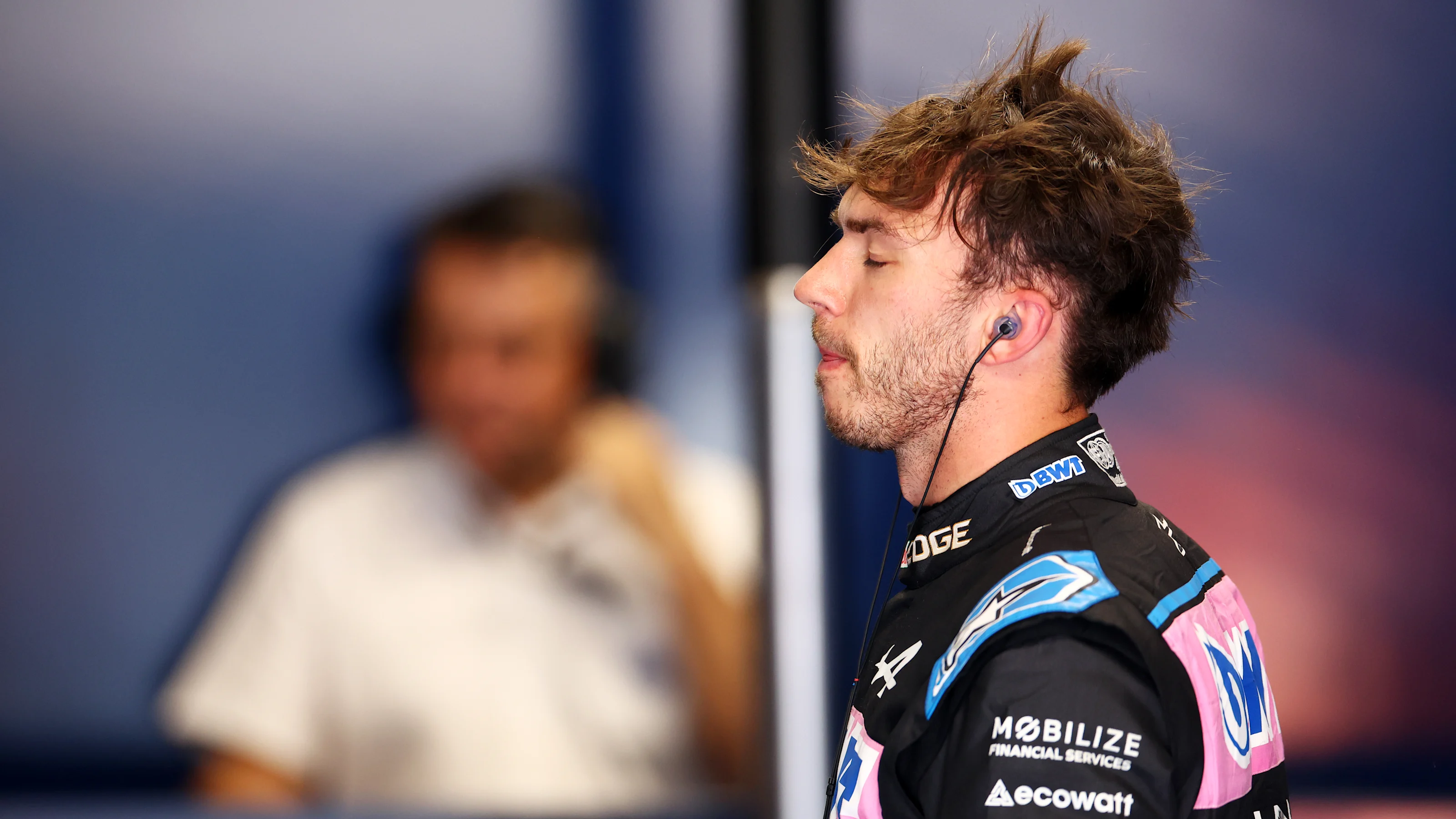 BUDAPEST, HUNGARY - JULY 22: 15th placed qualifier Pierre Gasly of France and Alpine F1 reacts in