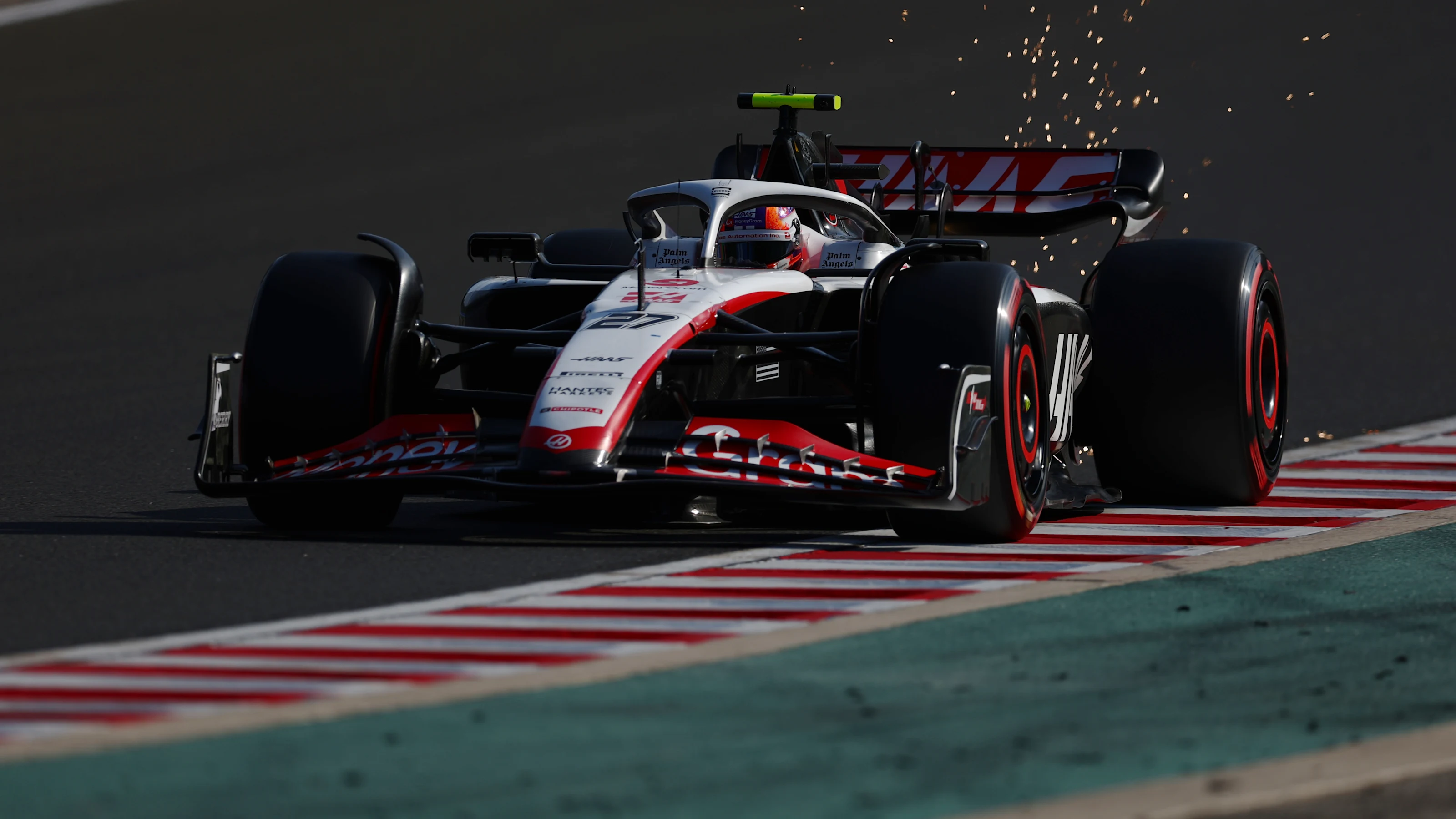 BUDAPEST, HUNGARY - JULY 22: Nico Hulkenberg of Germany driving the (27) Haas F1 VF-23 Ferrari on
