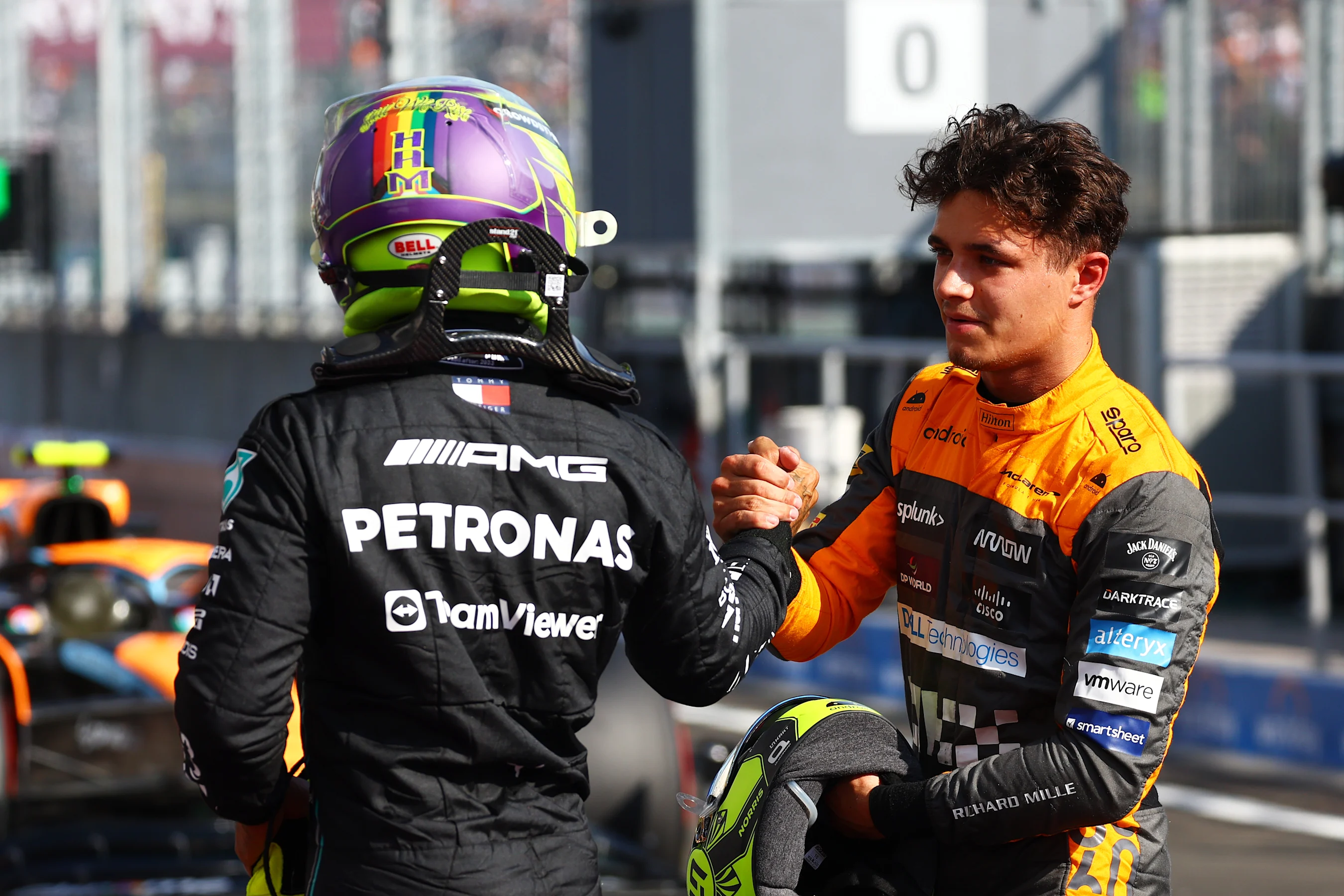 BUDAPEST, HUNGARY - JULY 22: Pole position qualifier Lewis Hamilton of Great Britain and Mercedes