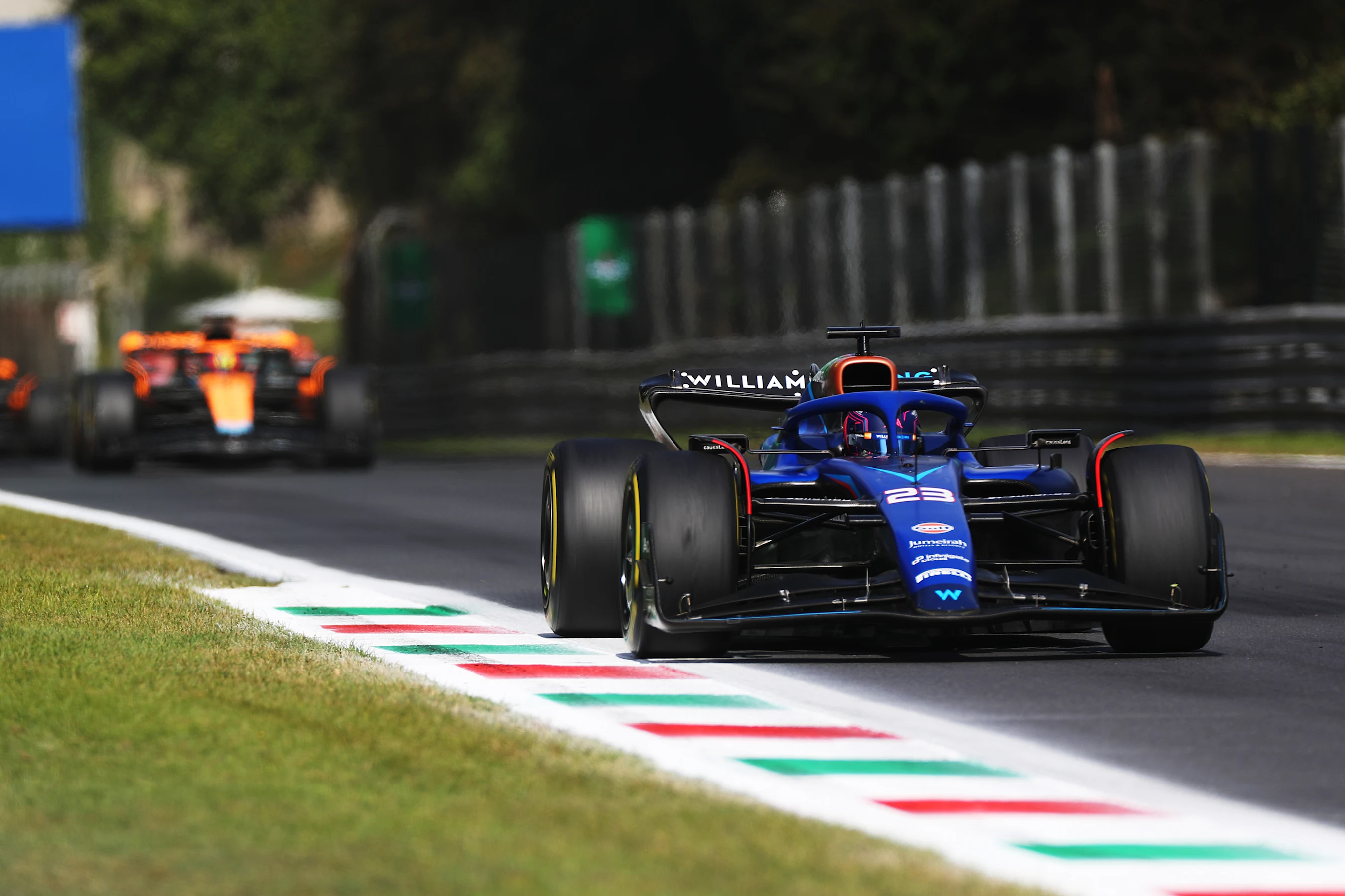 MONZA, ITALY - SEPTEMBER 03: Alexander Albon of Thailand driving the (23) Williams FW45 Mercedes on