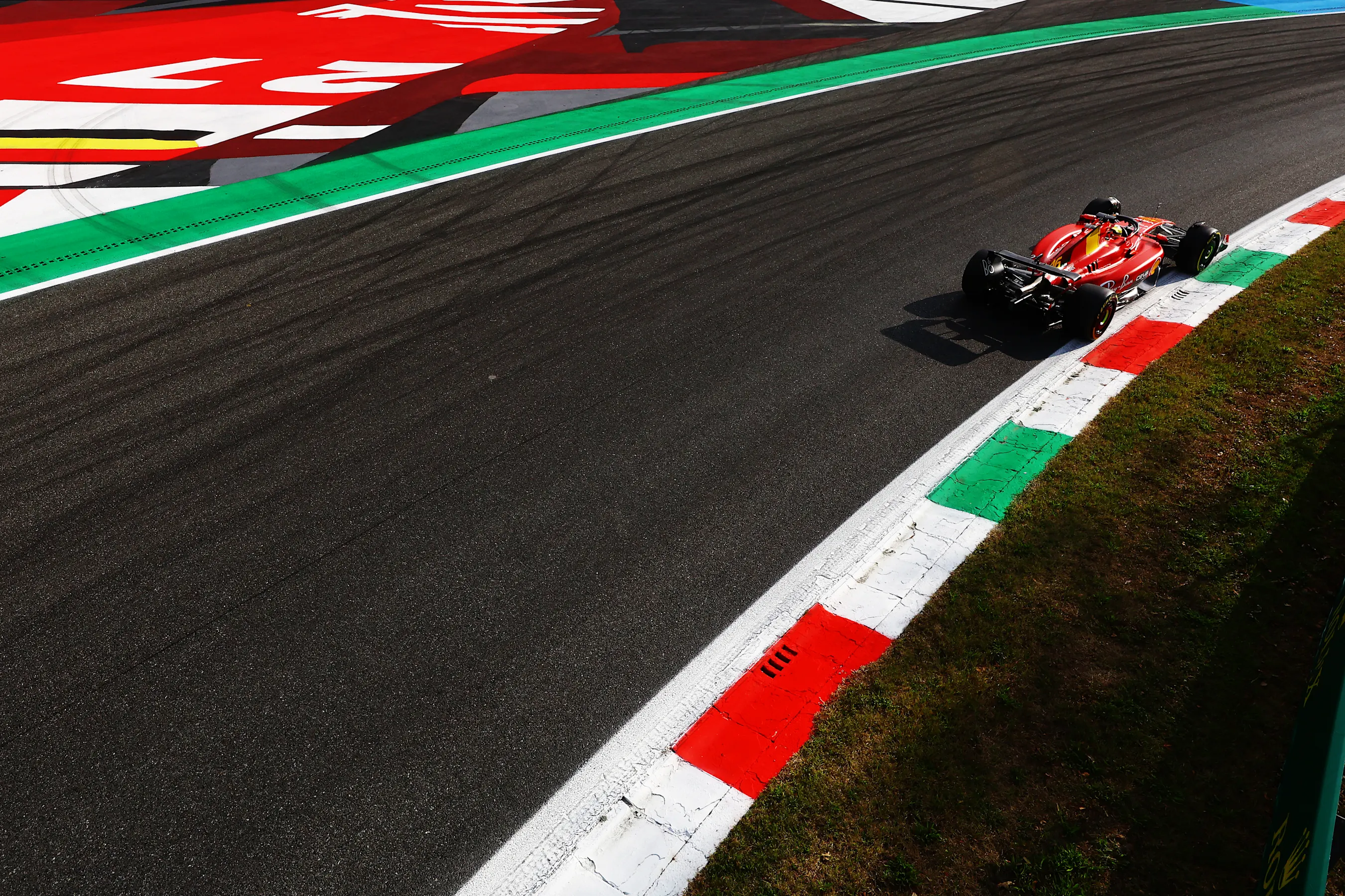 MONZA, ITALY - SEPTEMBER 01: Charles Leclerc of Monaco driving the (16) Ferrari SF-23 on track