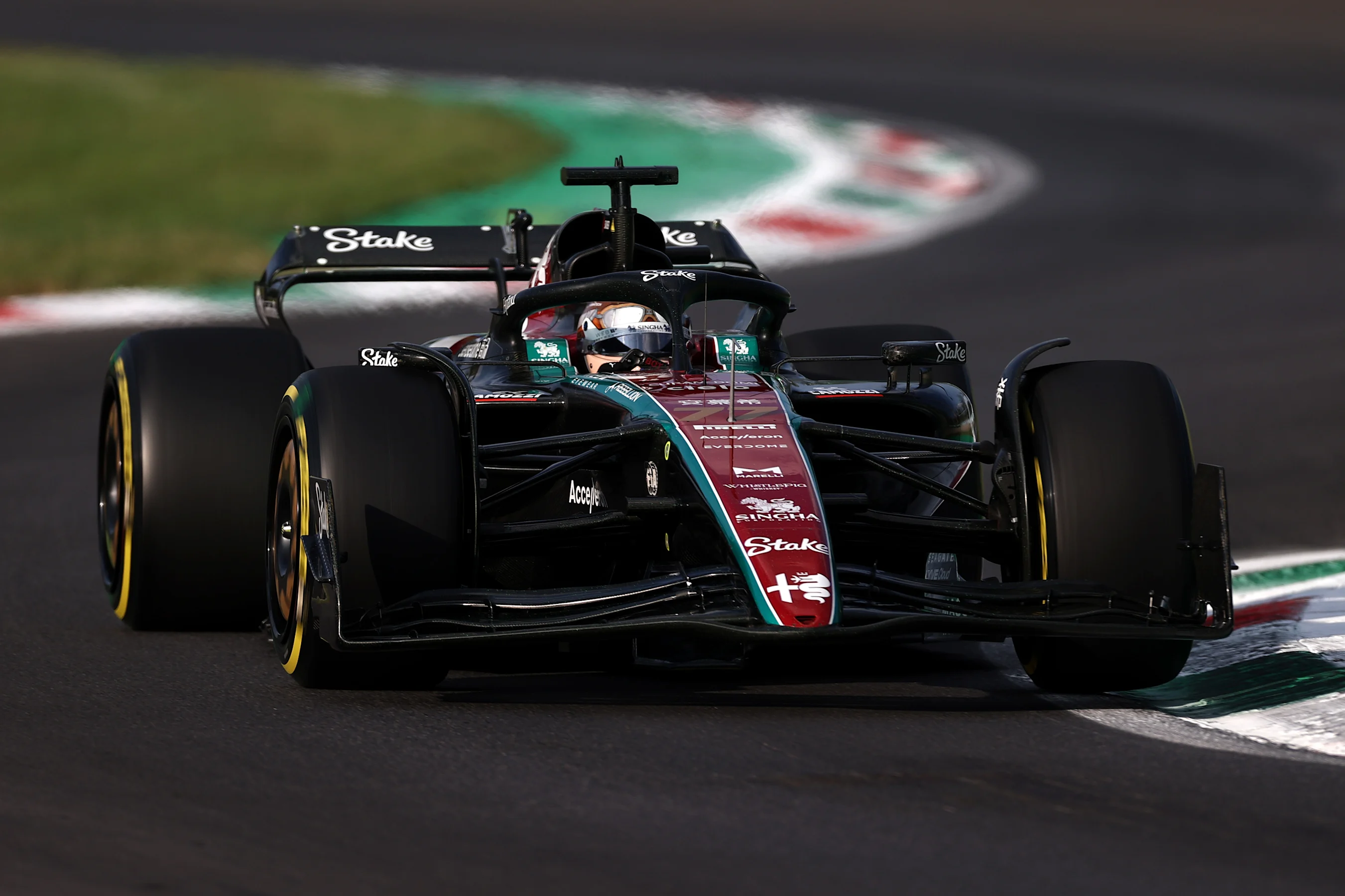MONZA, ITALY - SEPTEMBER 01: Valtteri Bottas of Finland driving the (77) Alfa Romeo F1 C43 Ferrari