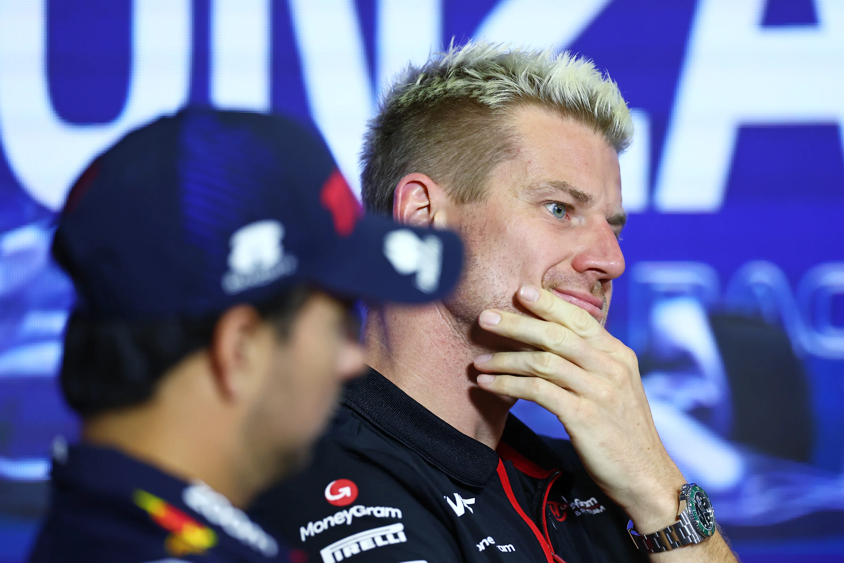 MONZA, ITALY - AUGUST 31: Nico Hulkenberg of Germany and Haas F1 looks on in the Drivers Press