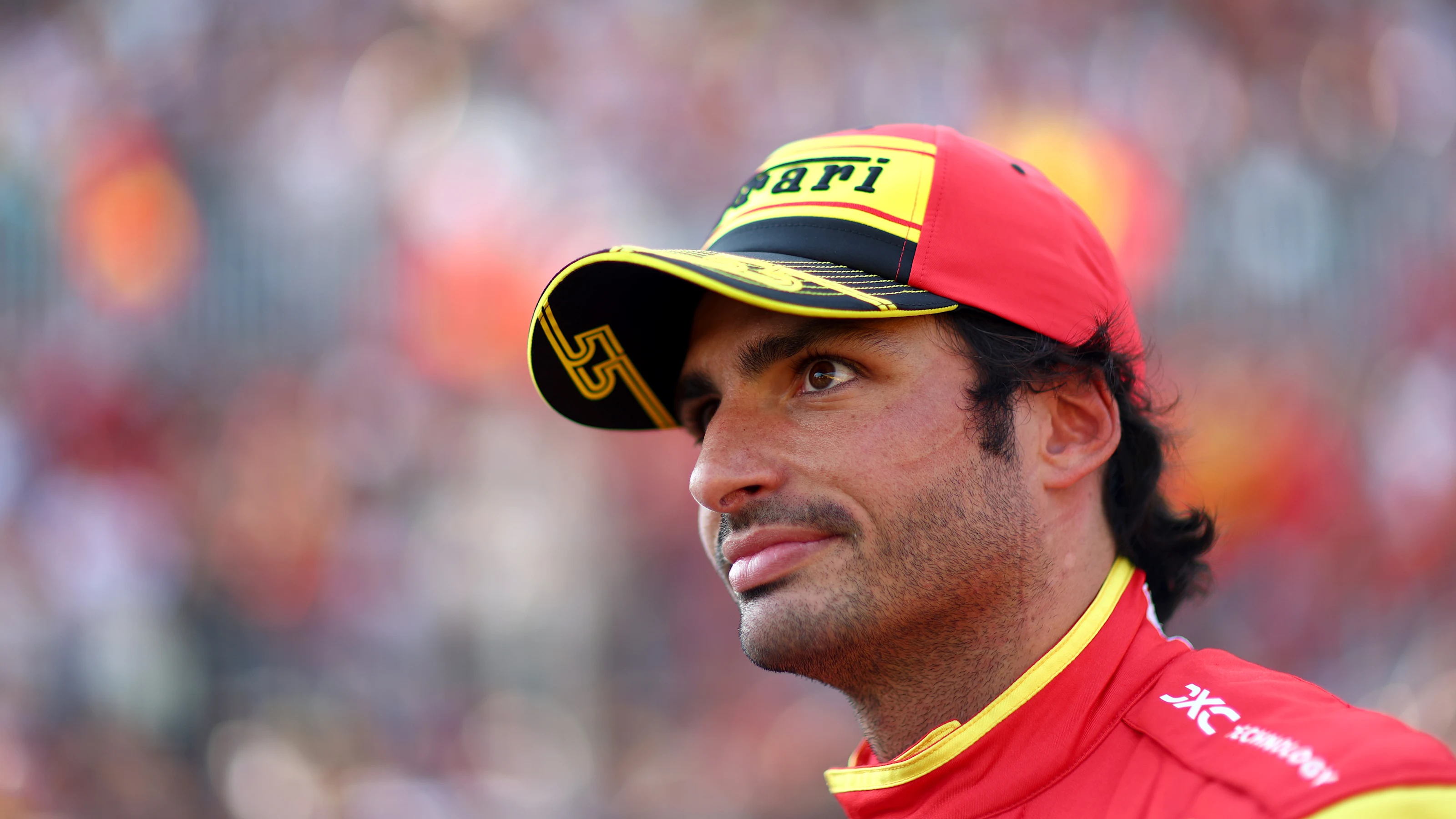 MONZA, ITALY - SEPTEMBER 02: Pole position qualifier Carlos Sainz of Spain and Ferrari celebrates