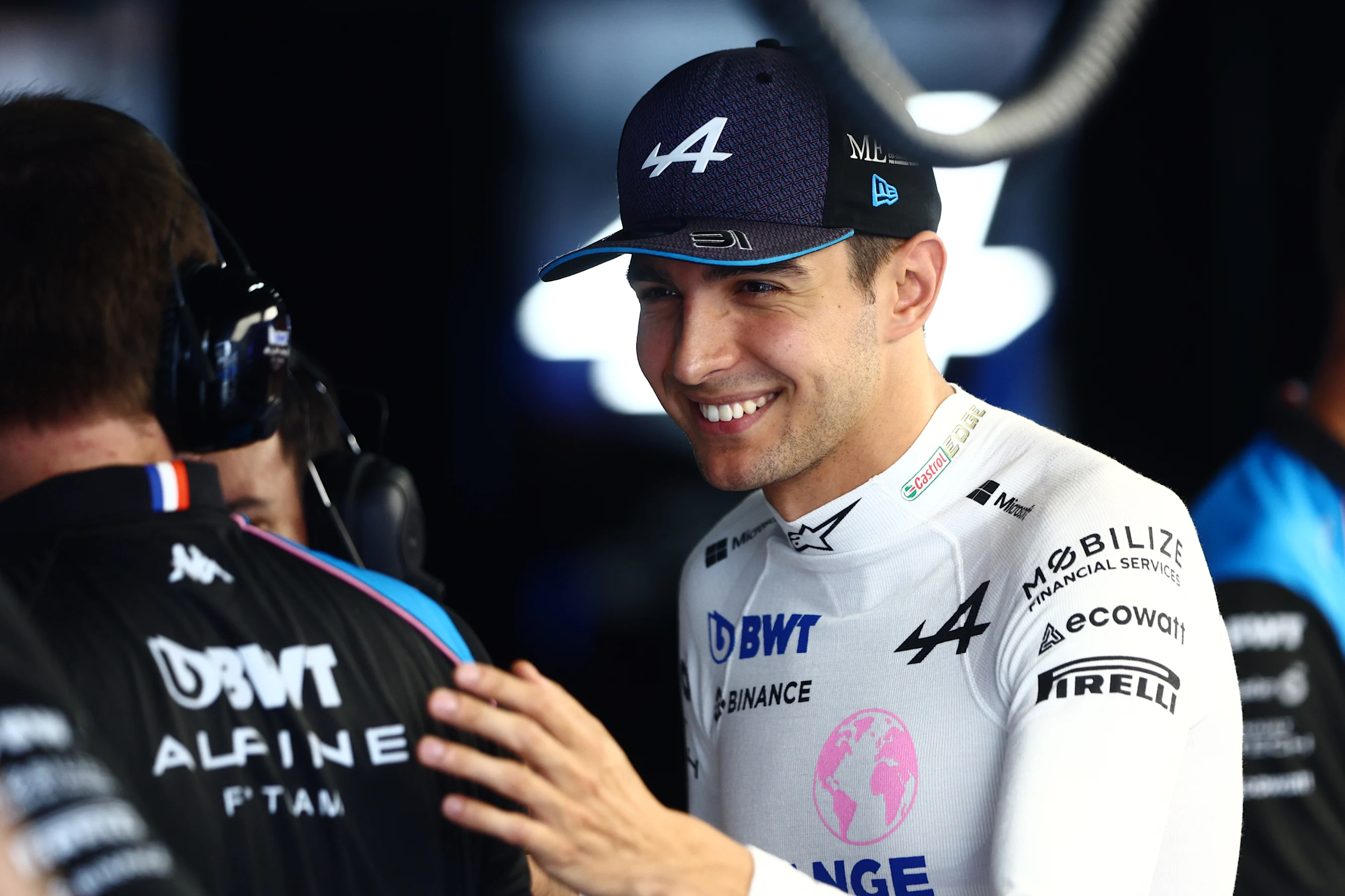 SUZUKA, JAPAN - SEPTEMBER 22: Esteban Ocon of France and Alpine F1 prepares to drive in the garage