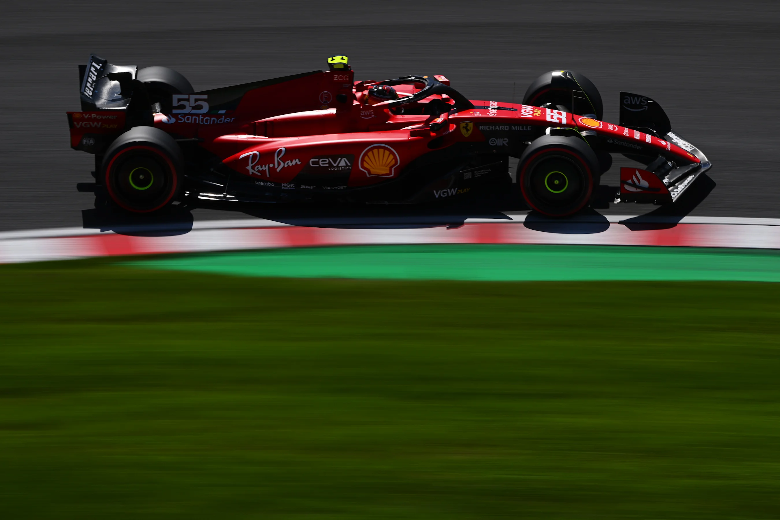 SUZUKA, JAPAN - SEPTEMBER 23: Carlos Sainz of Spain driving (55) the Ferrari SF-23 on track during