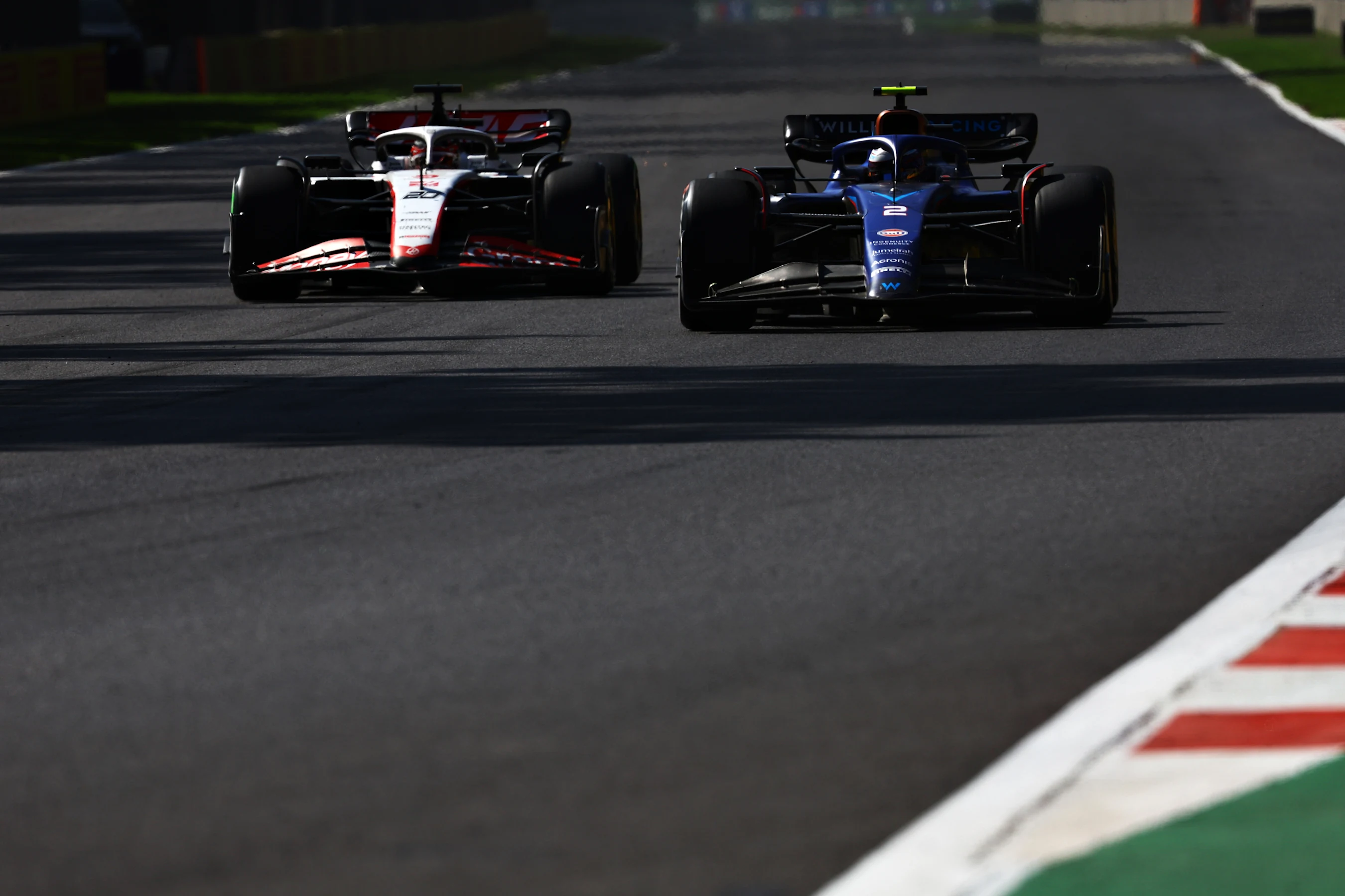 MEXICO CITY, MEXICO - OCTOBER 29: Logan Sargeant of United States driving the (2) Williams FW45