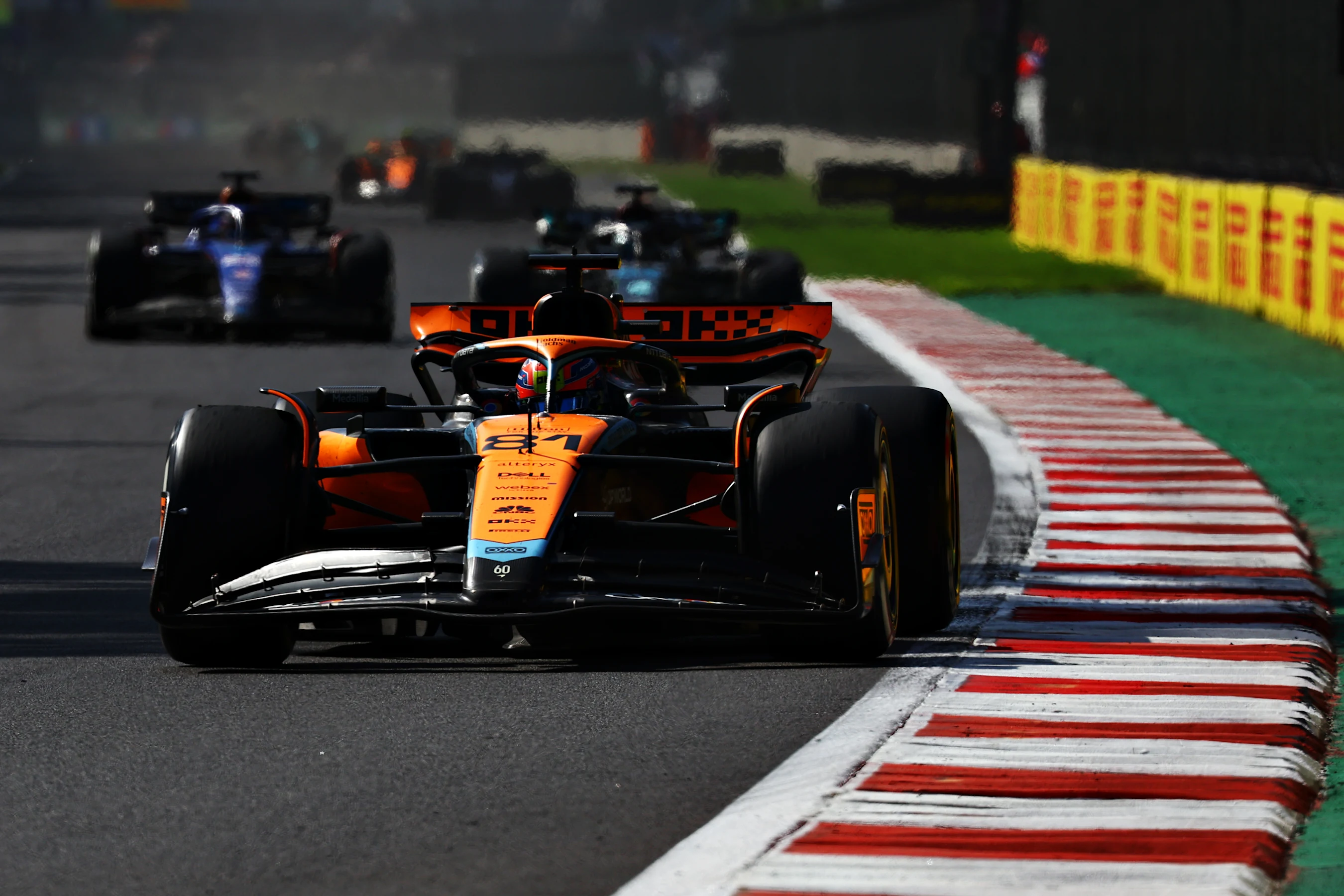 MEXICO CITY, MEXICO - OCTOBER 29: Oscar Piastri of Australia driving the (81) McLaren MCL60
