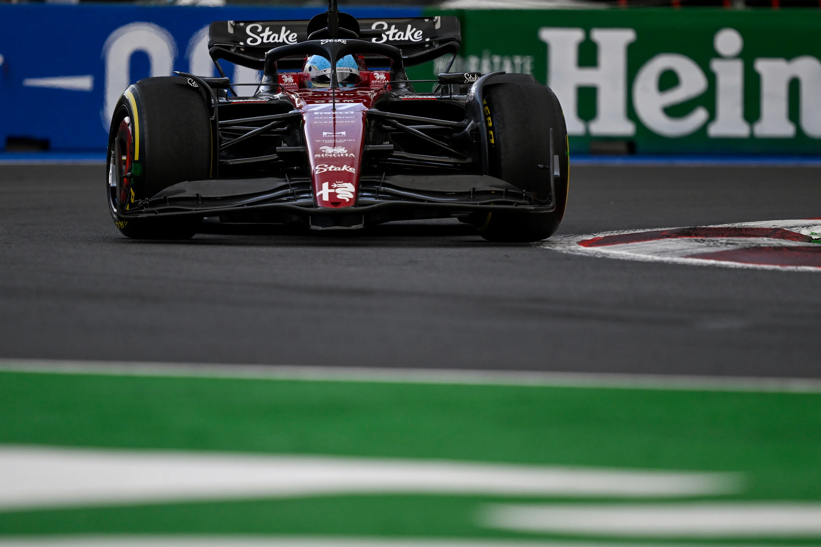 MEXICO CITY, MEXICO - OCTOBER 27: Valtteri Bottas of Finland driving the (77) Alfa Romeo F1 C43