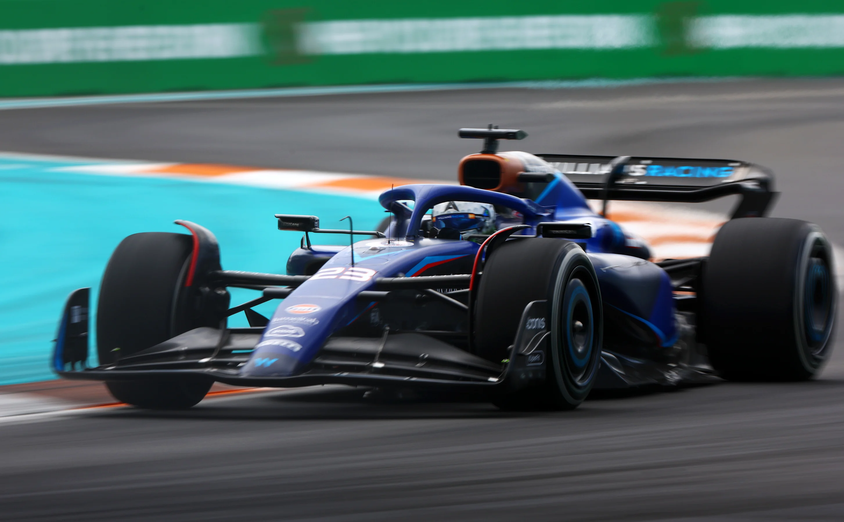 MIAMI, FLORIDA - MAY 07:  Alexander Albon of Thailand driving the (23) Williams FW45 Mercedeson
