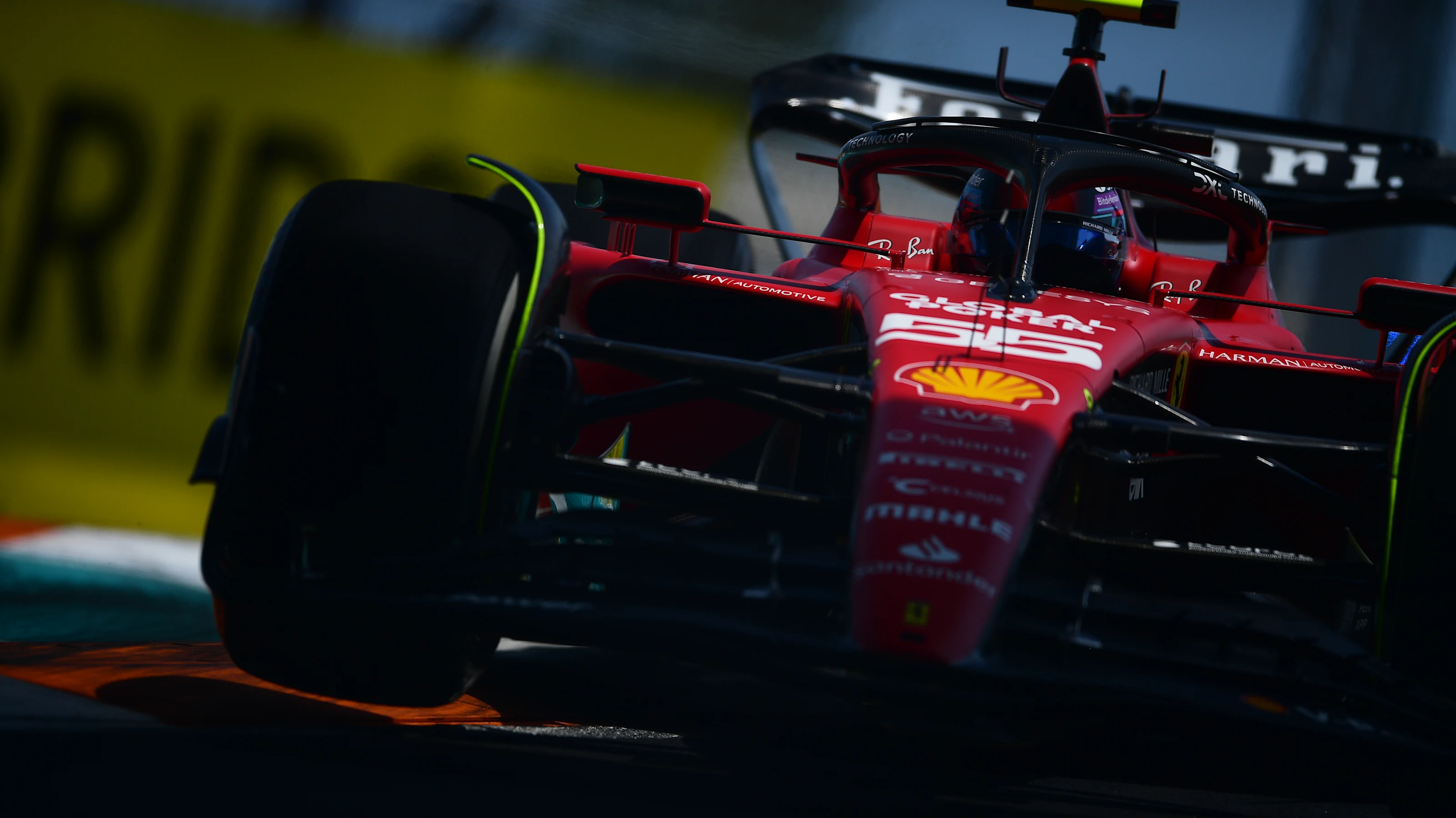 MIAMI, FLORIDA - MAY 05: Carlos Sainz of Spain driving (55) the Ferrari SF-23 on track during