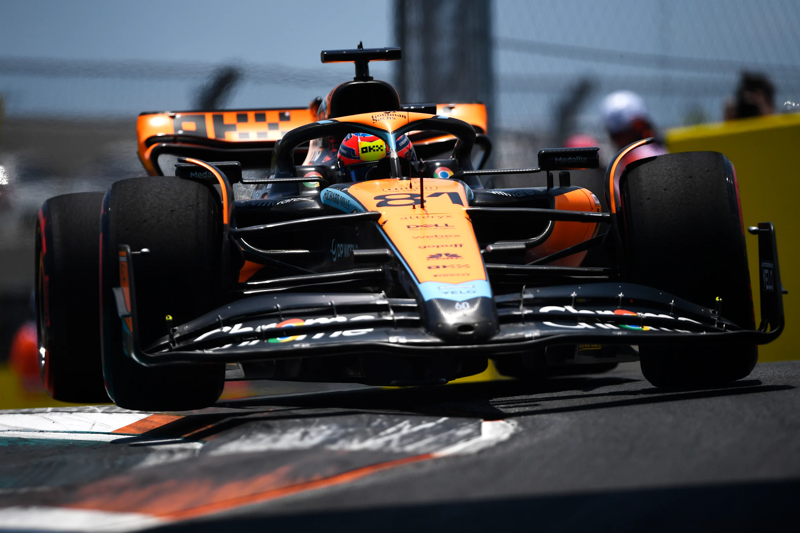 MIAMI, FLORIDA - MAY 06: Oscar Piastri of Australia driving the (81) McLaren MCL60 Mercedes on