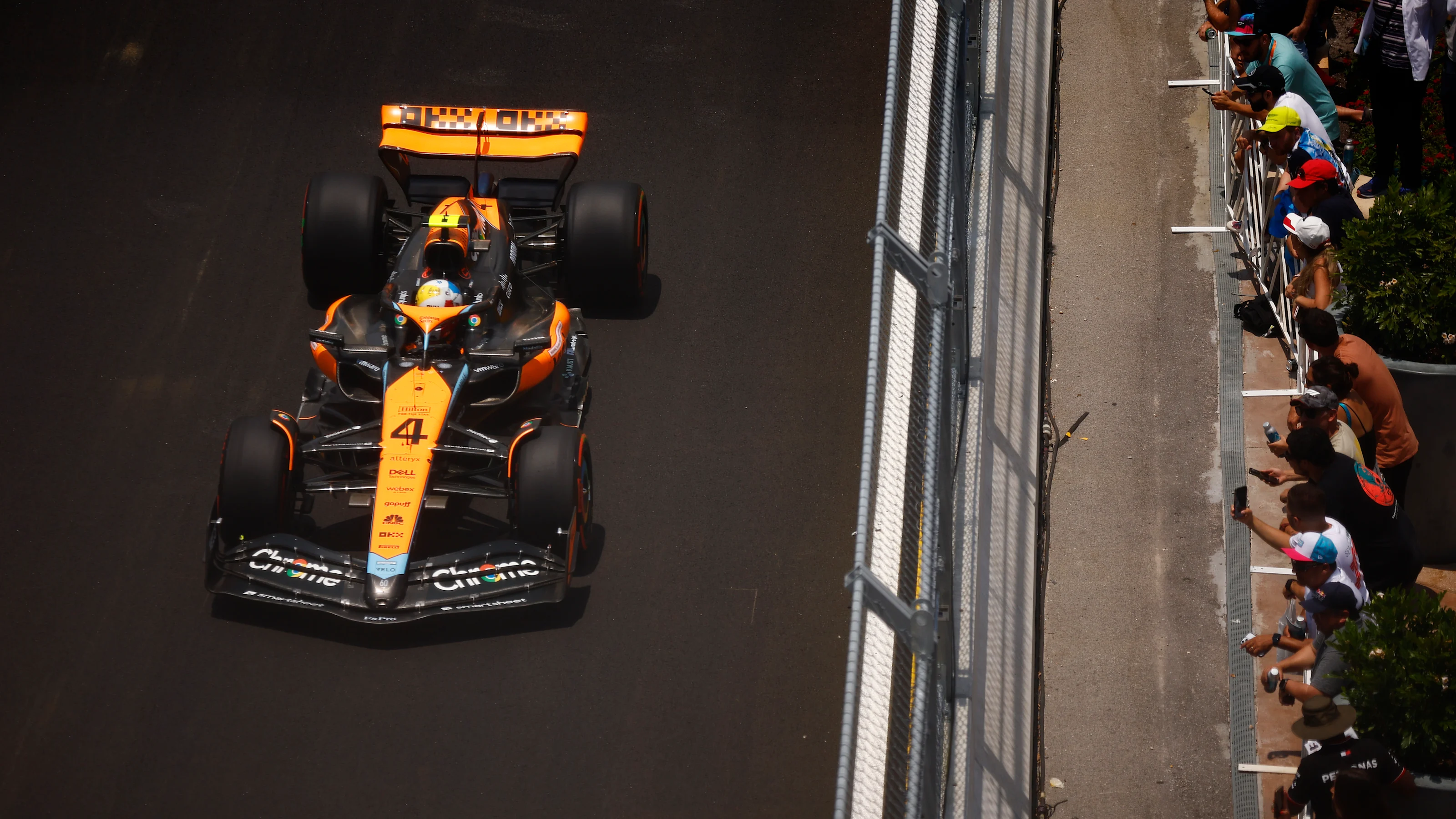 MIAMI, FLORIDA - MAY 06: Lando Norris of Great Britain driving the (4) McLaren MCL60 Mercedes on