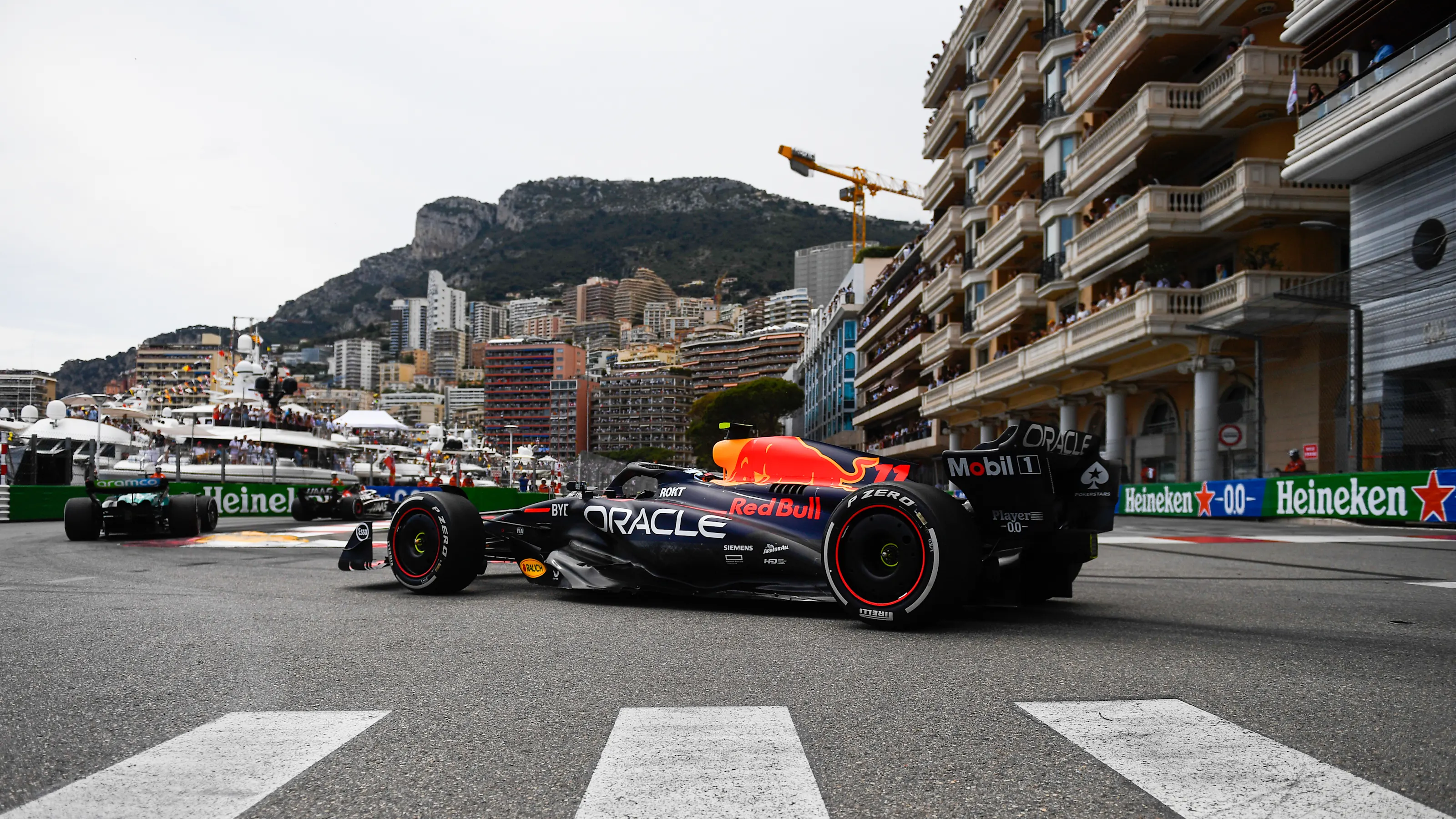 MONTE-CARLO, MONACO - MAY 28: Sergio Perez of Mexico driving the (11) Oracle Red Bull Racing RB19